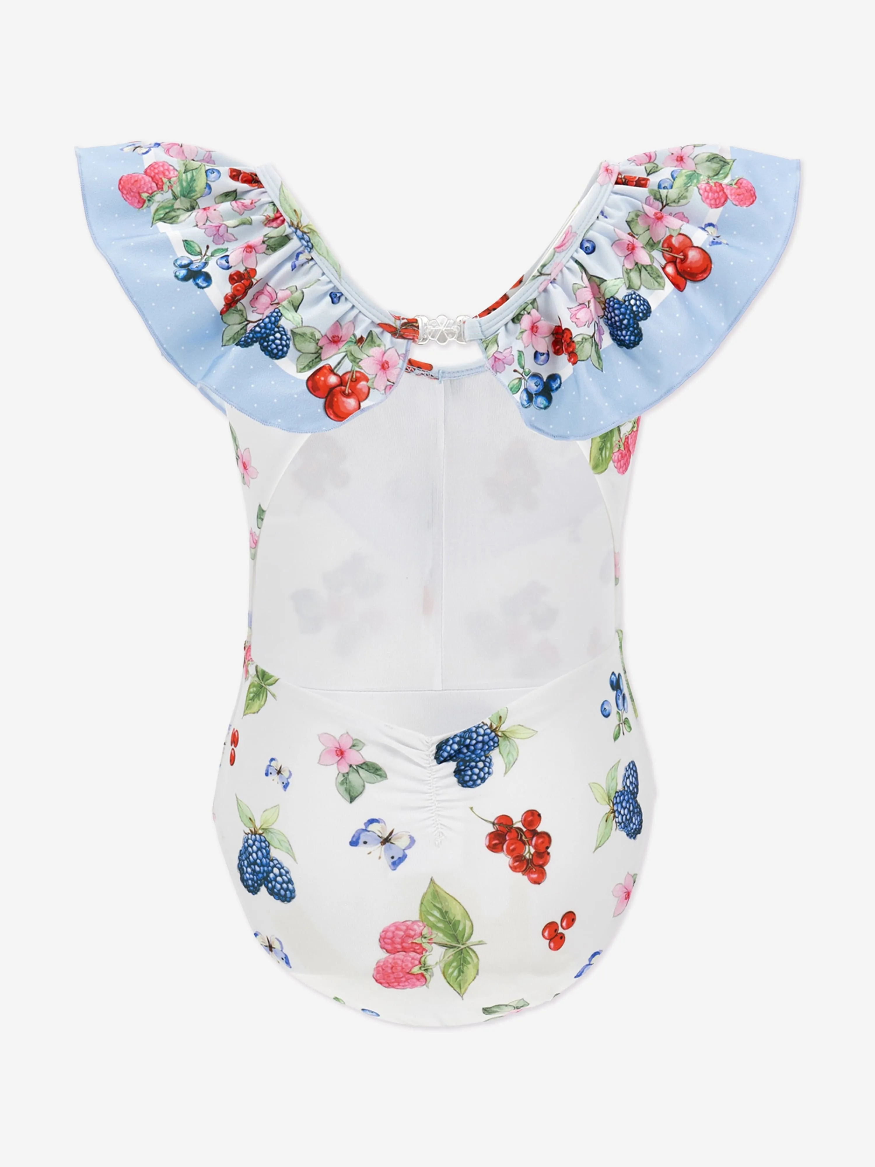 Mädchen Frucht- und Blumen-Badeanzug in Blau