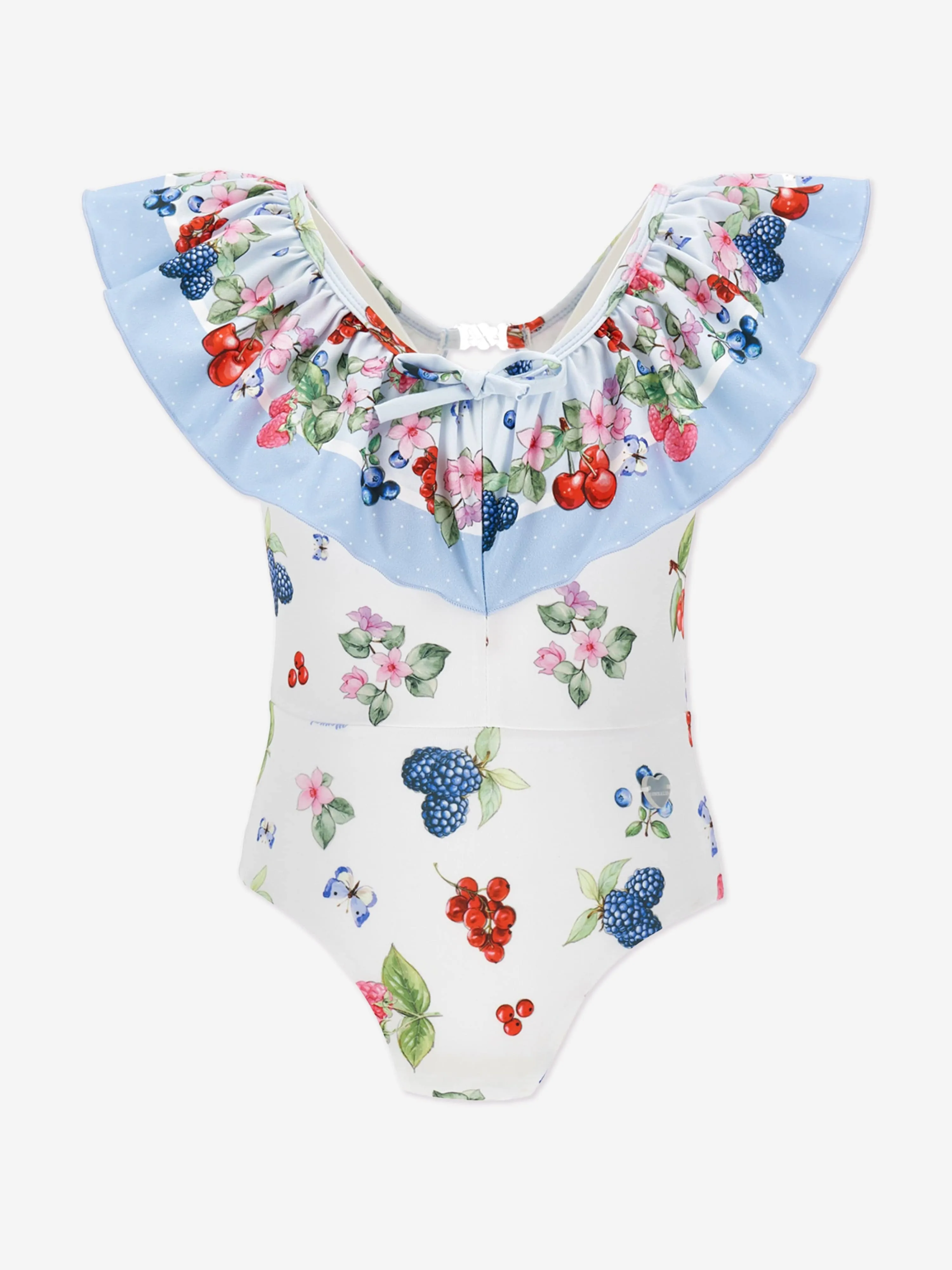 Mädchen Frucht- und Blumen-Badeanzug in Blau
