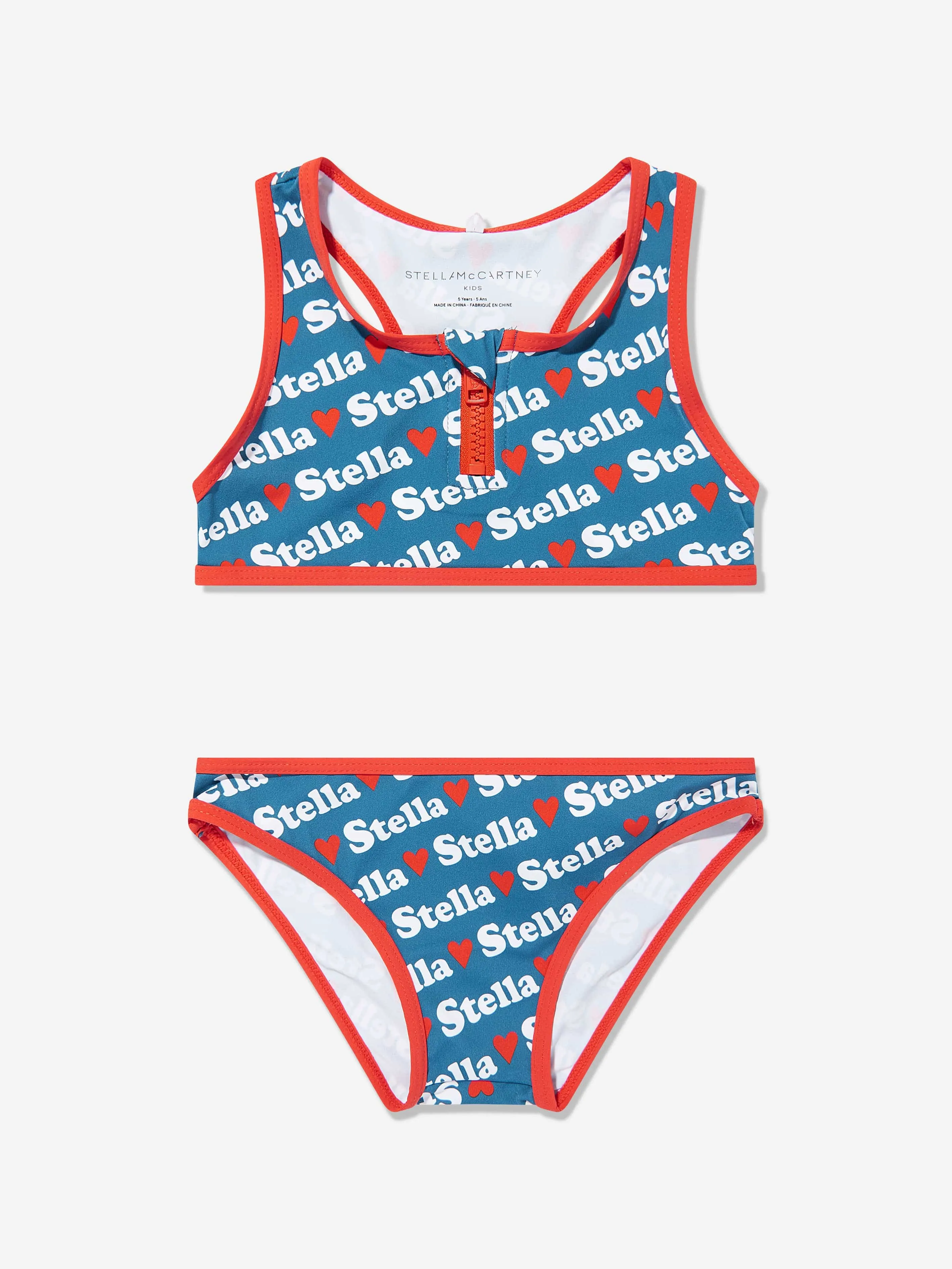 Mädchen Herz Logo Bikini in Blau