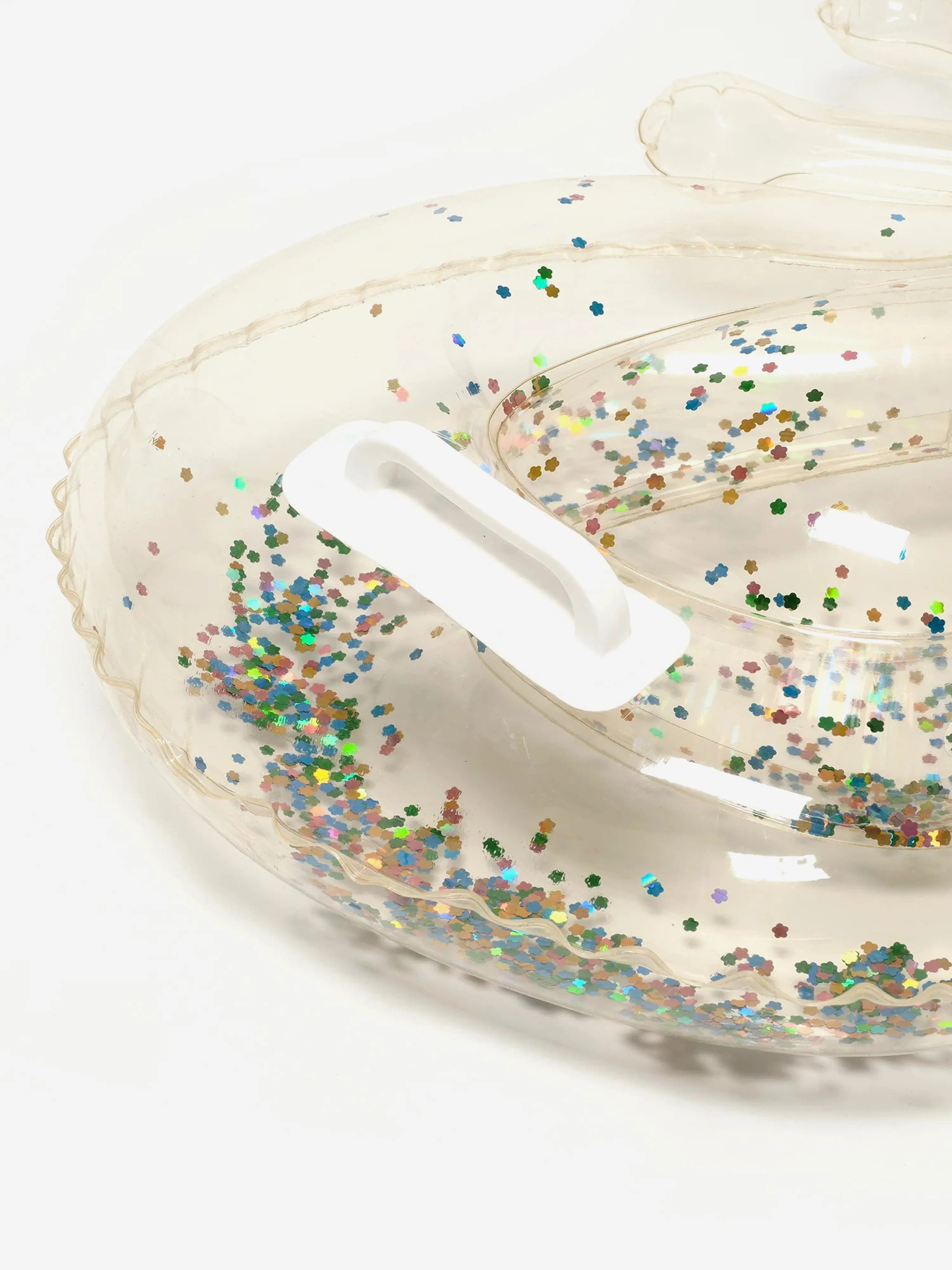 Mädchen Liege-Auf Schwimmring Zuckerwatte Glitzer in Mehrfarben (112cm)