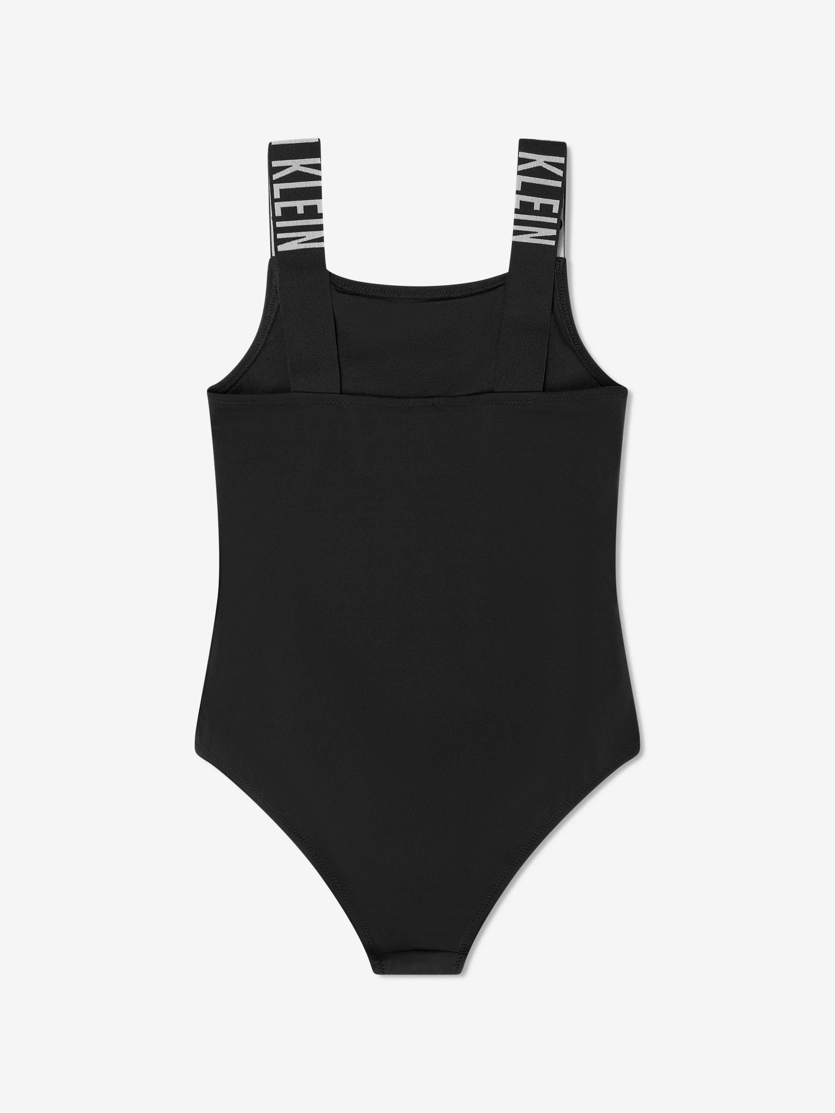 Mädchen Logo Badeanzug in Schwarz