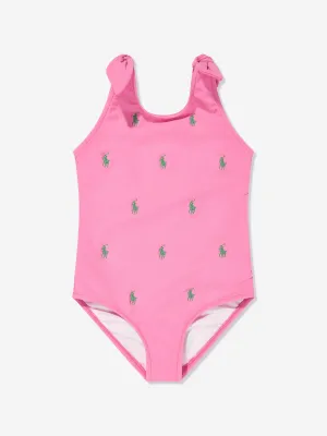 Mädchen Logo Badeanzug in Rosa