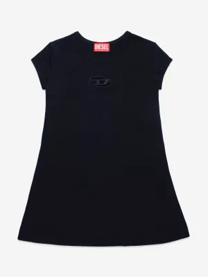 Mädchen Oval D T-Shirt-Kleid in Schwarz