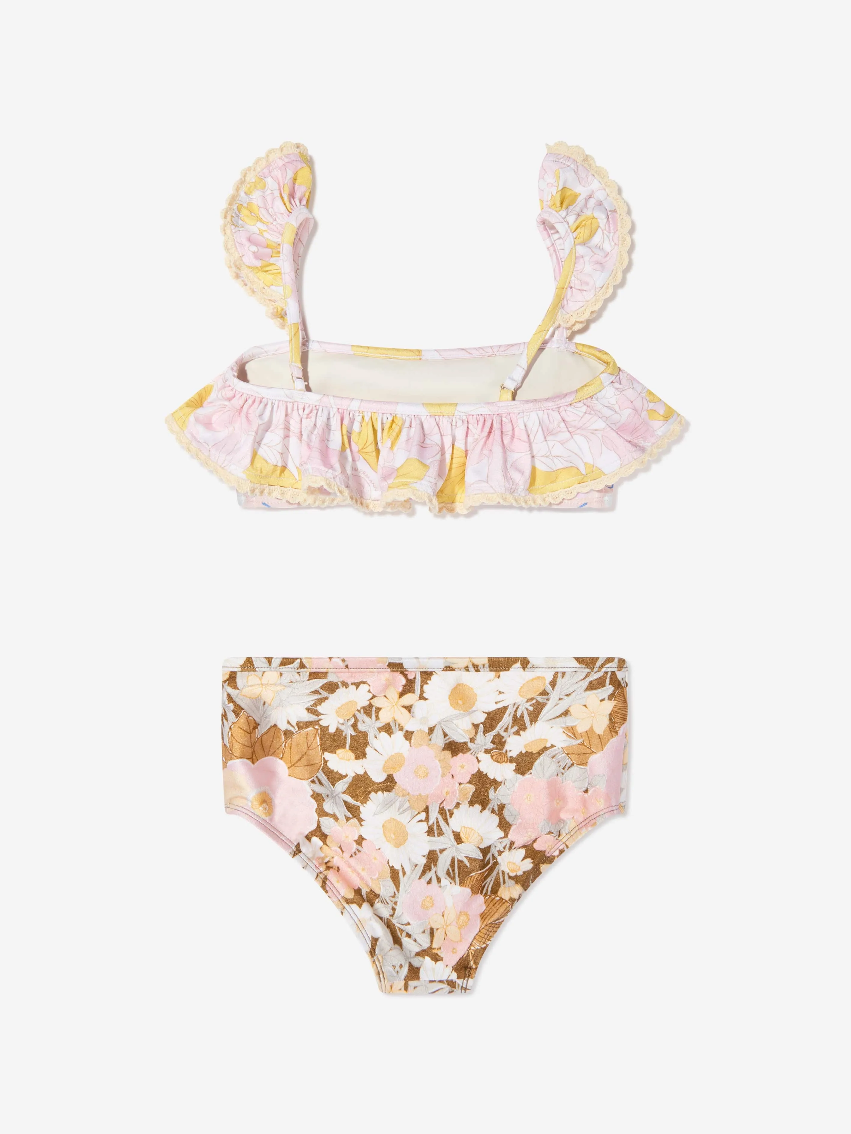Mädchen Pop Trim Rüschen Bandeau Bikini in Mehrfarbig