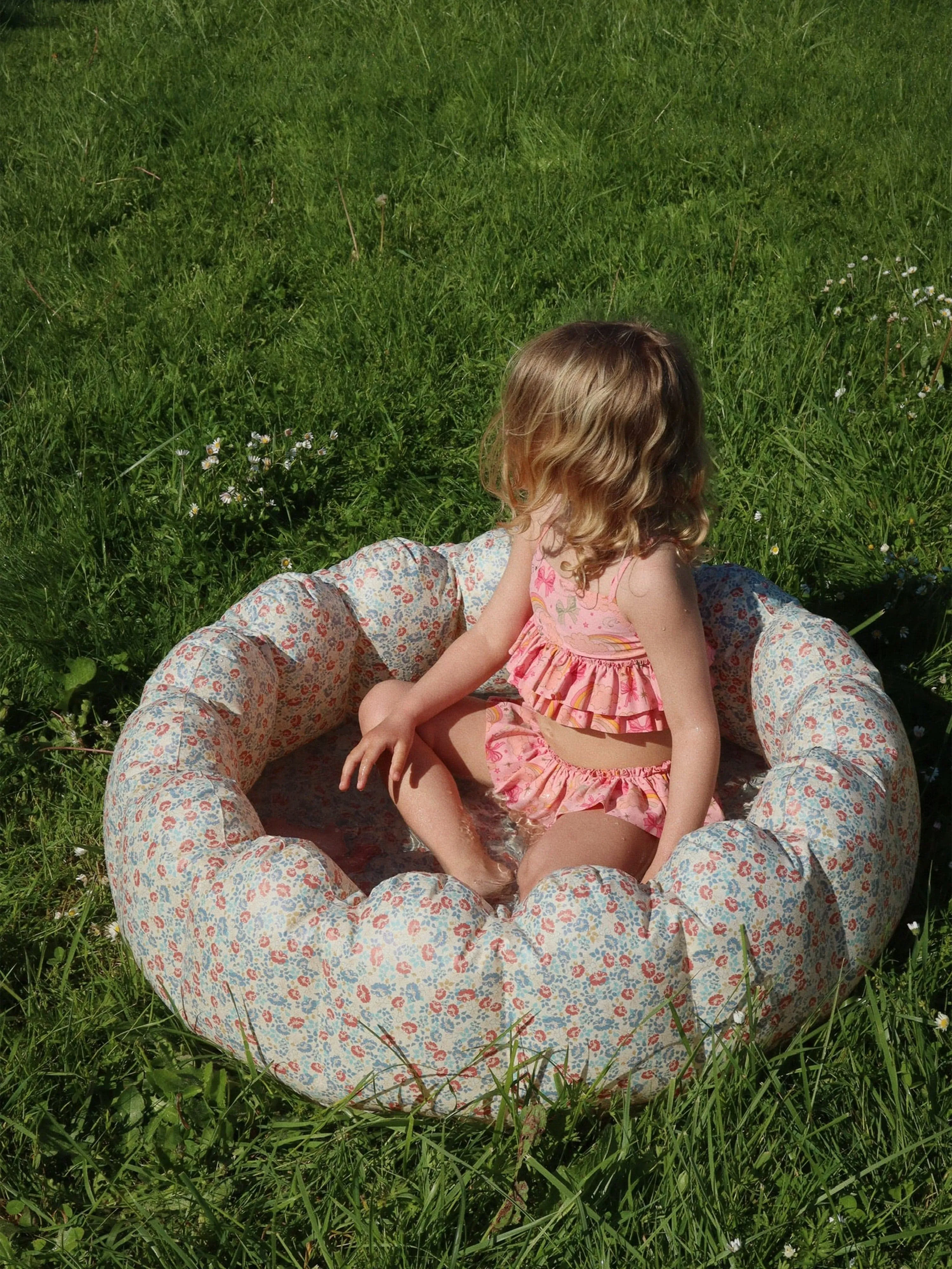 Mädchen Regenbogen Schleife Manuca Rüschen Bikini in Rosa