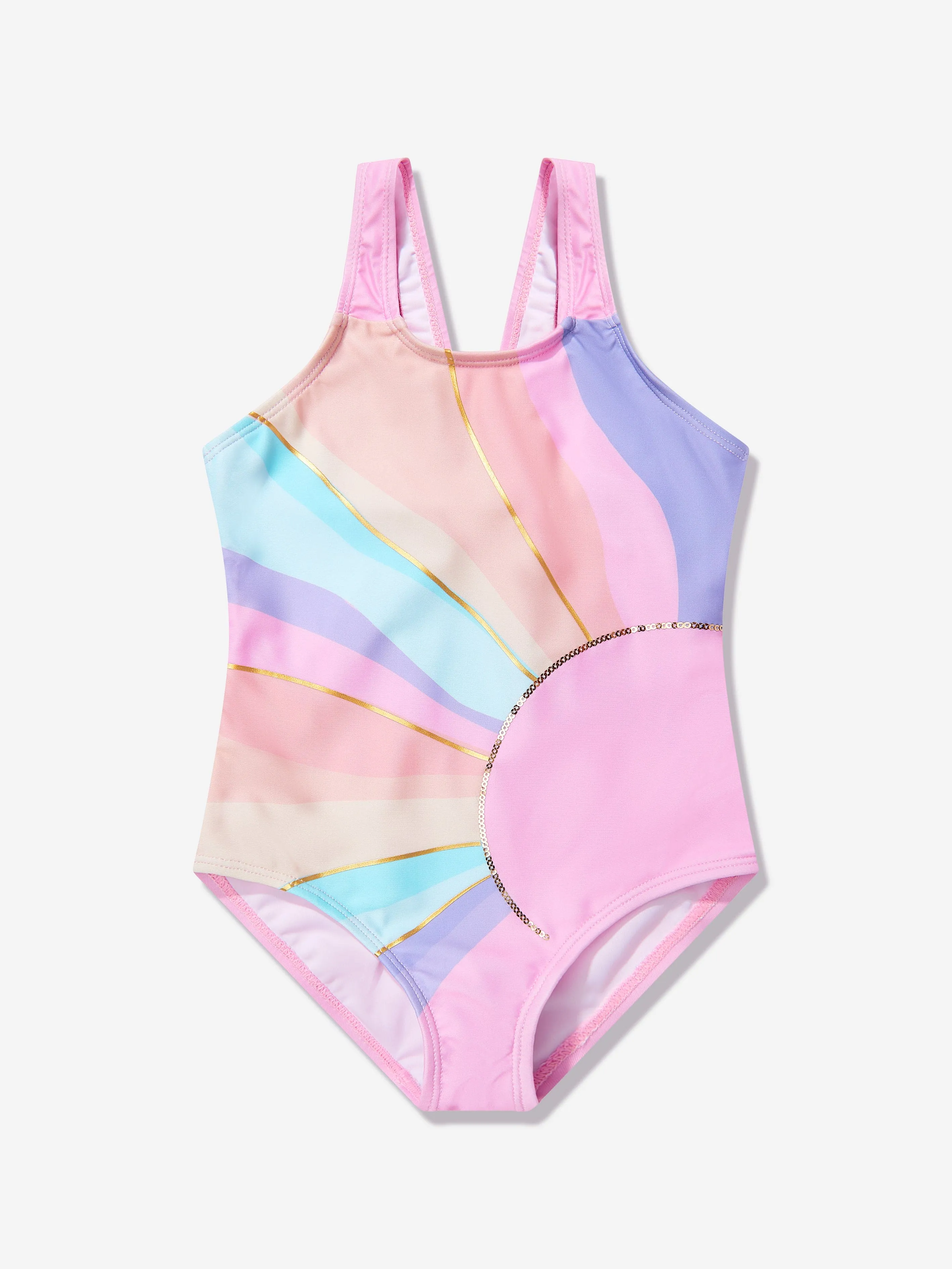 Mädchen Regenbogen Badeanzug in Rosa (UPF50 )