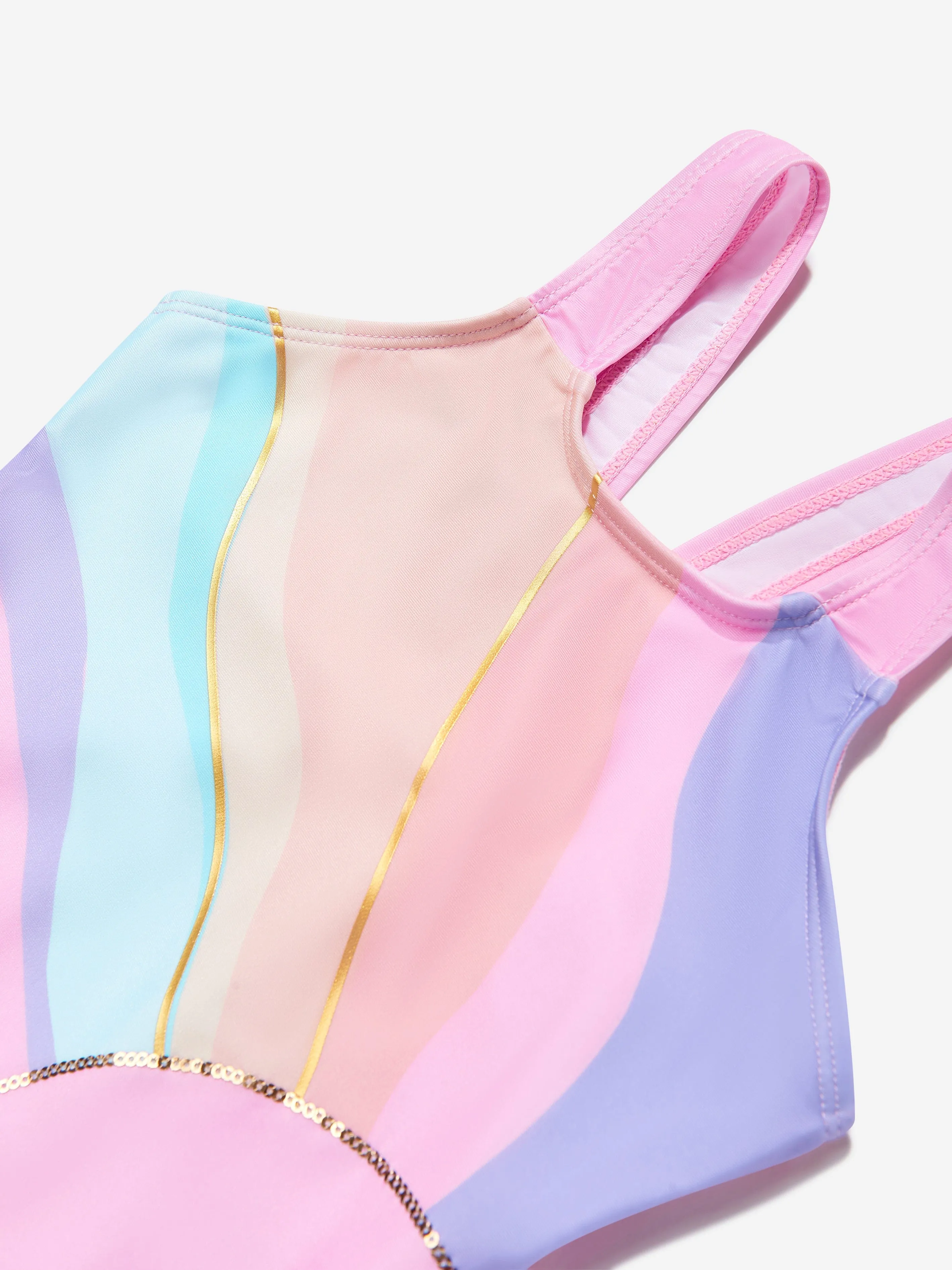 Mädchen Regenbogen Badeanzug in Rosa (UPF50 )