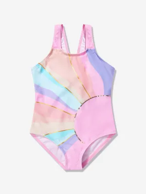 Mädchen Regenbogen Badeanzug in Rosa (UPF50 )