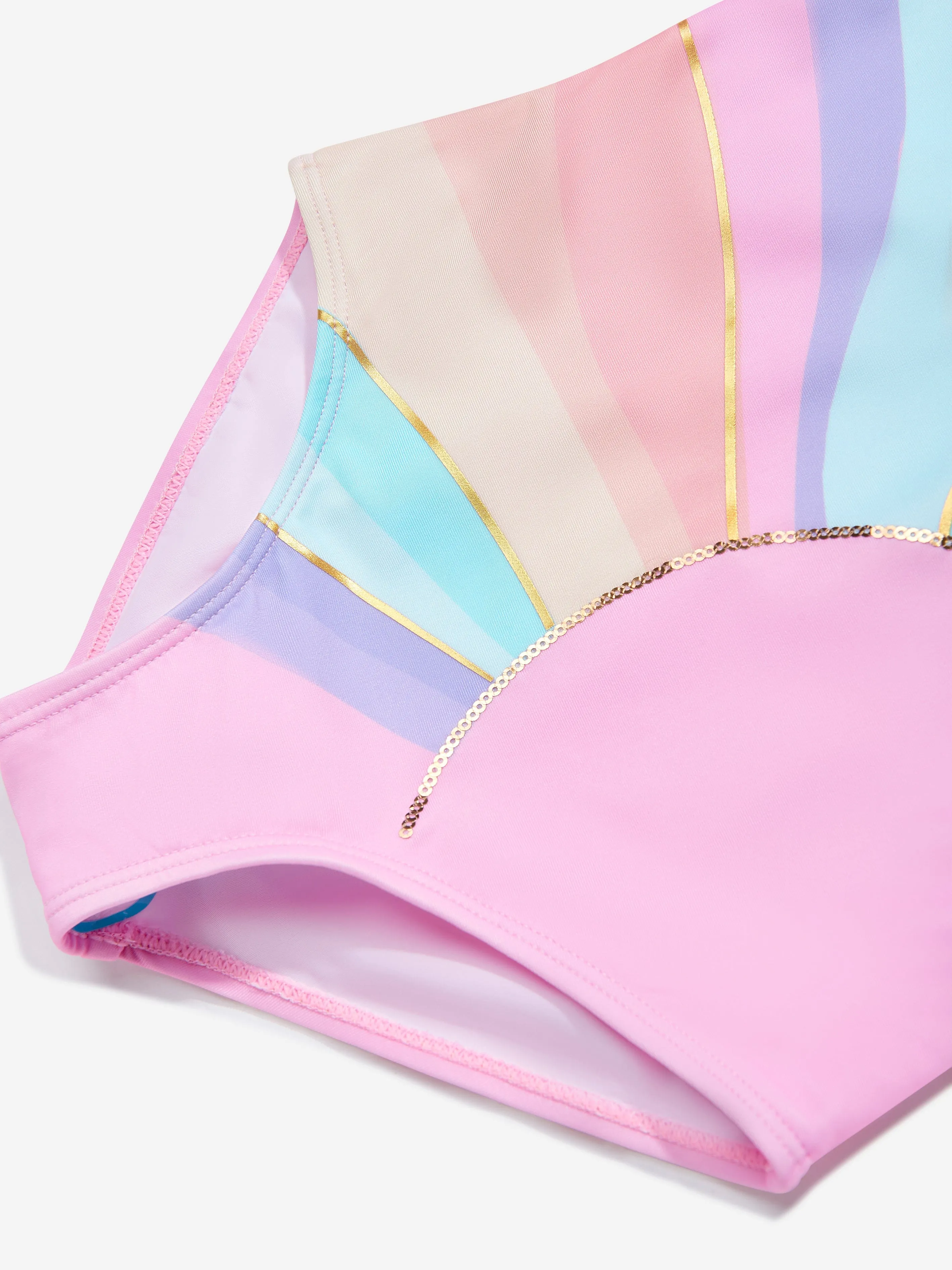 Mädchen Regenbogen Badeanzug in Rosa (UPF50 )