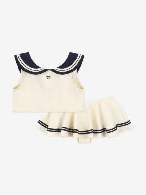 Mädchen Sailor Bikini in Elfenbein