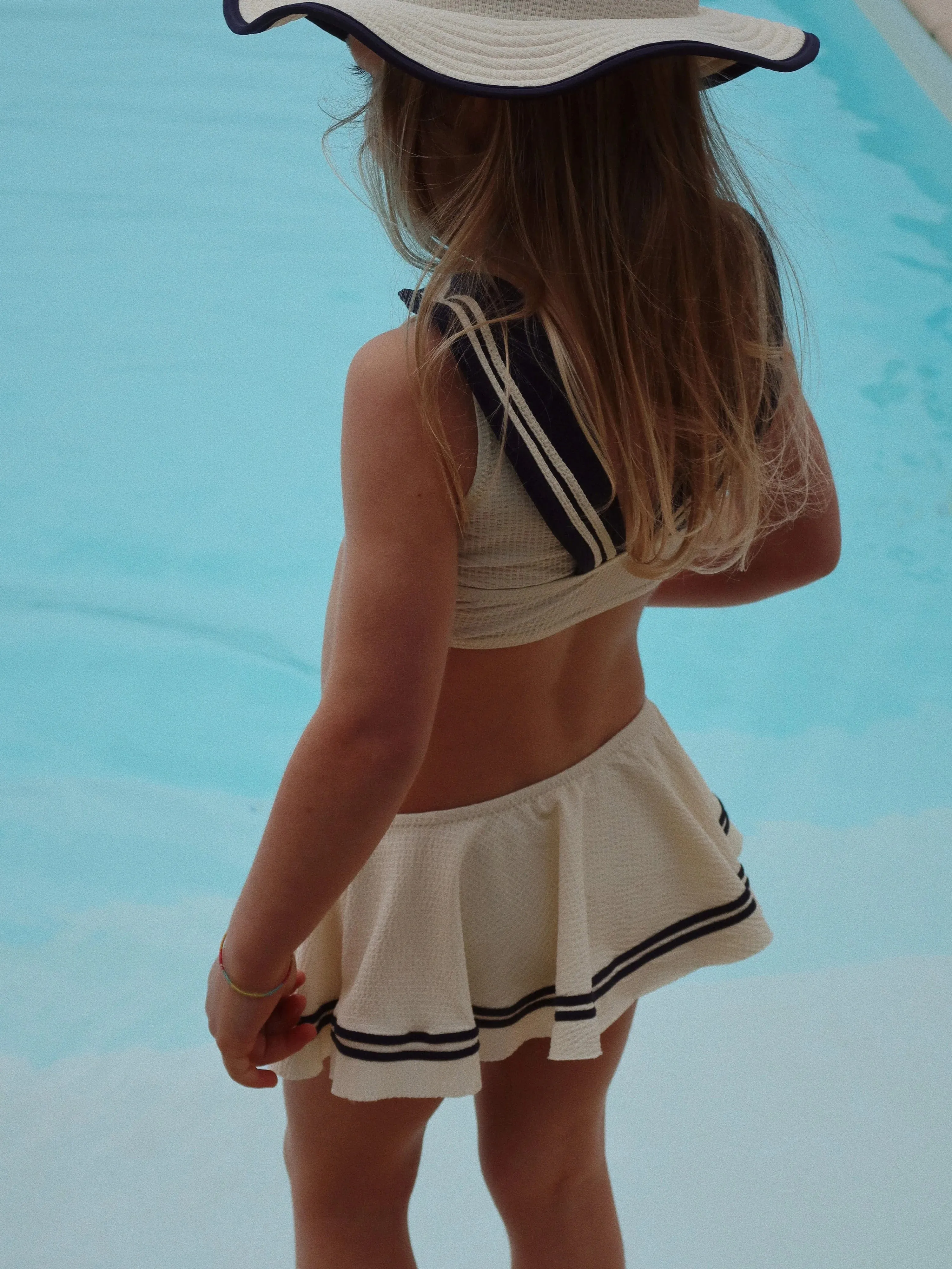 Mädchen Sailor Bikini in Elfenbein