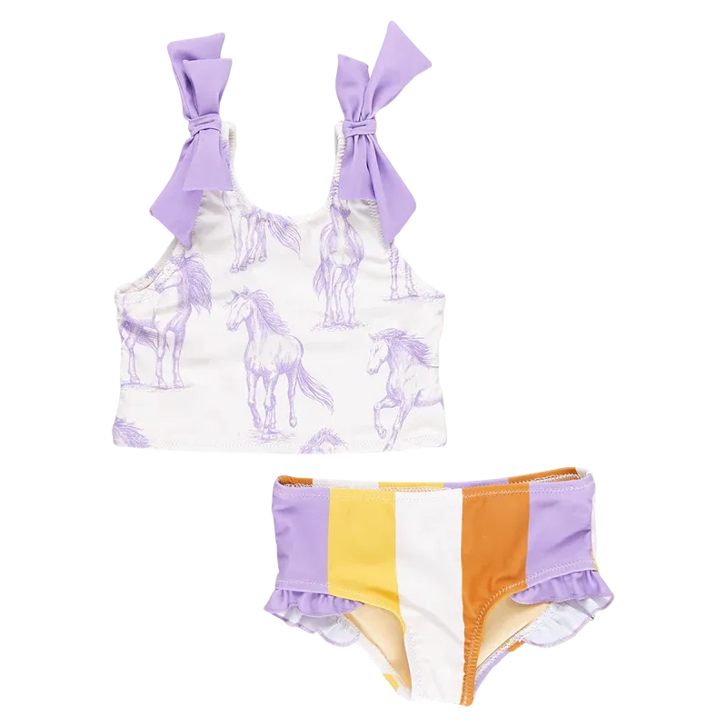 Mädchen Shelly Tankini - Lavendelpferde