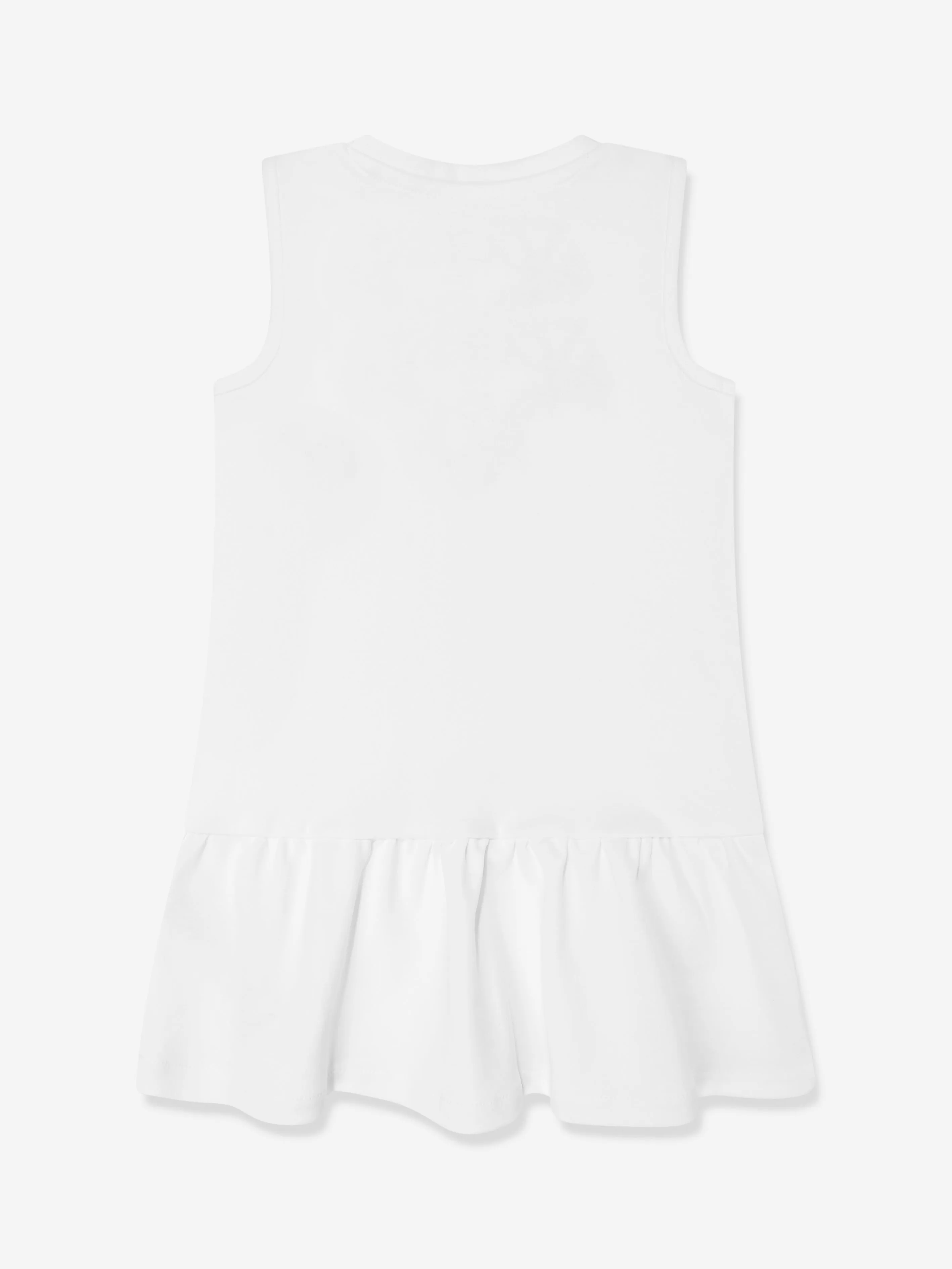 Mädchen ärmelloses Logo-Kleid in Weiß