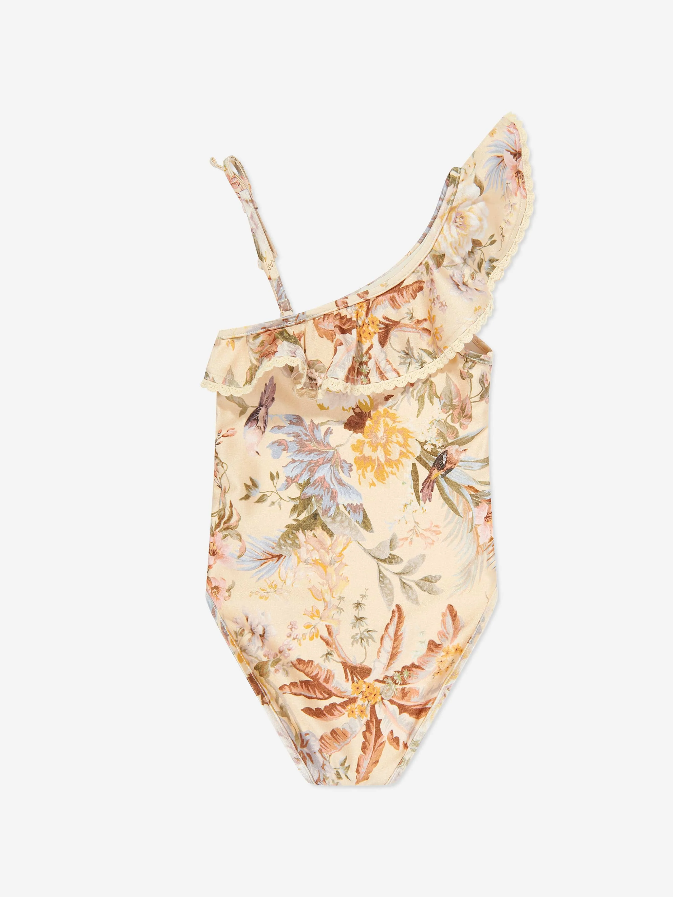 Mädchen Tallow Rüschen Ein-Schulter Badeanzug in Beige