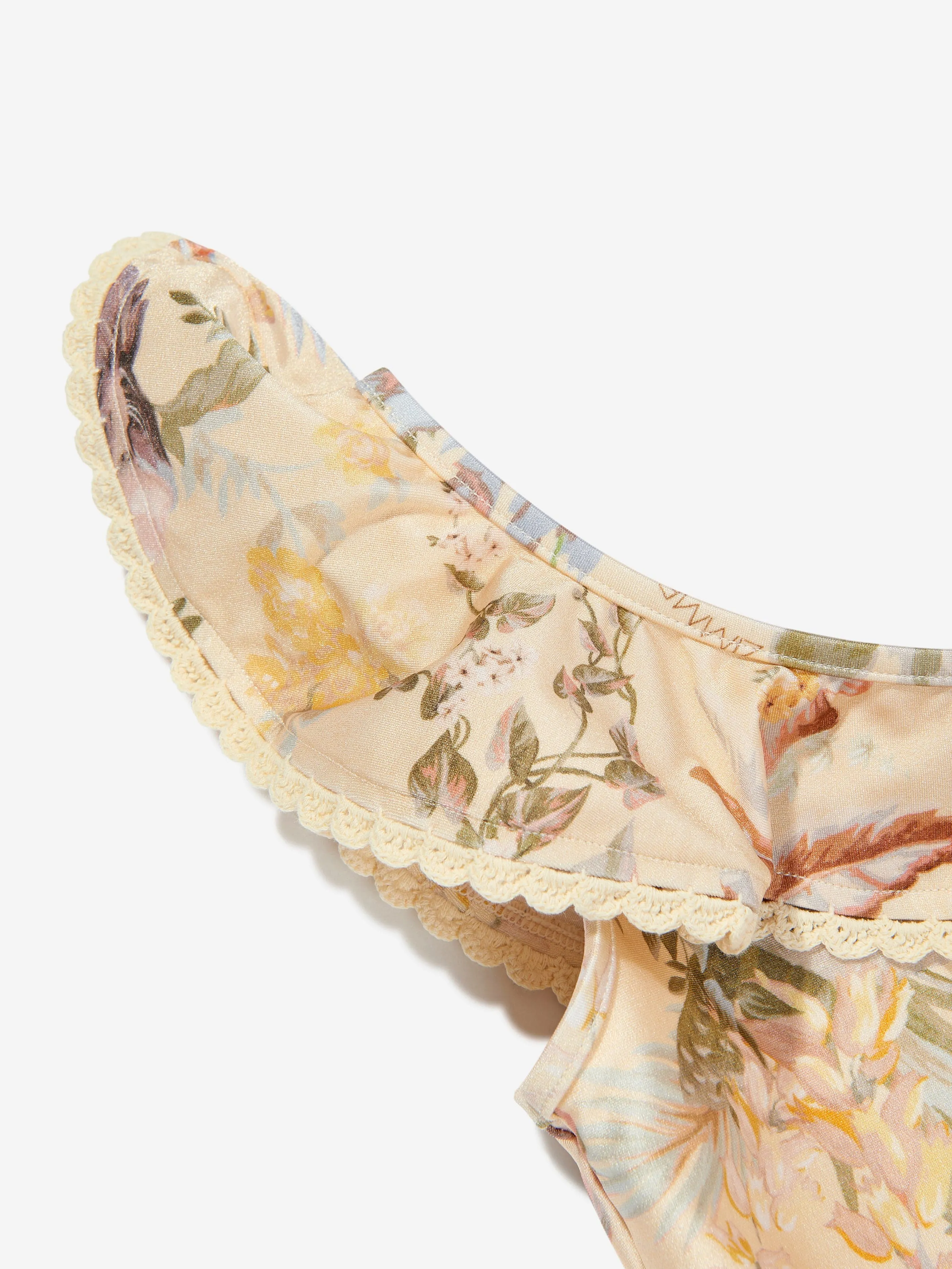 Mädchen Tallow Rüschen Ein-Schulter Badeanzug in Beige