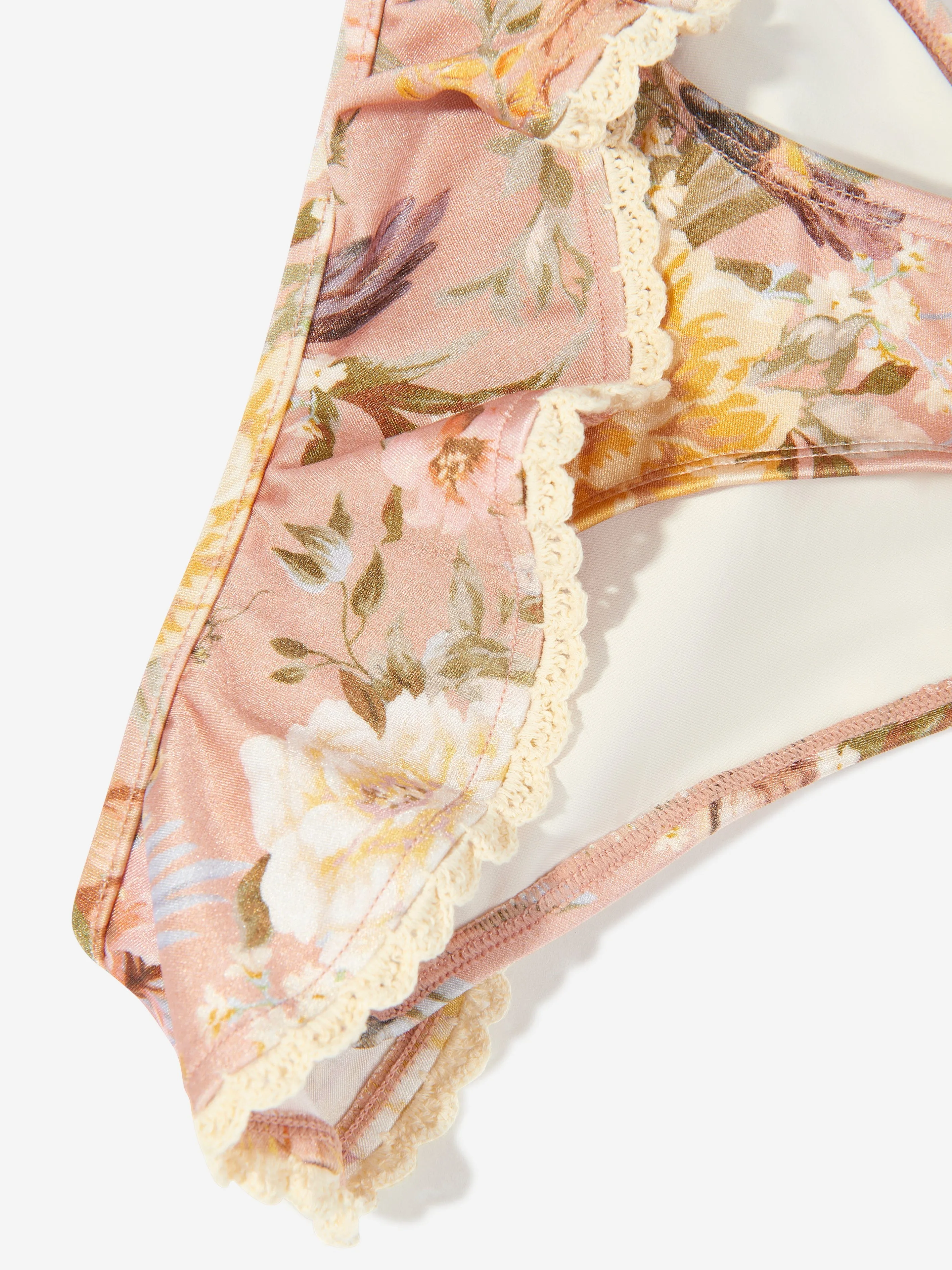Mädchen Talg Bindebikini mit Schulterträgern in Pink