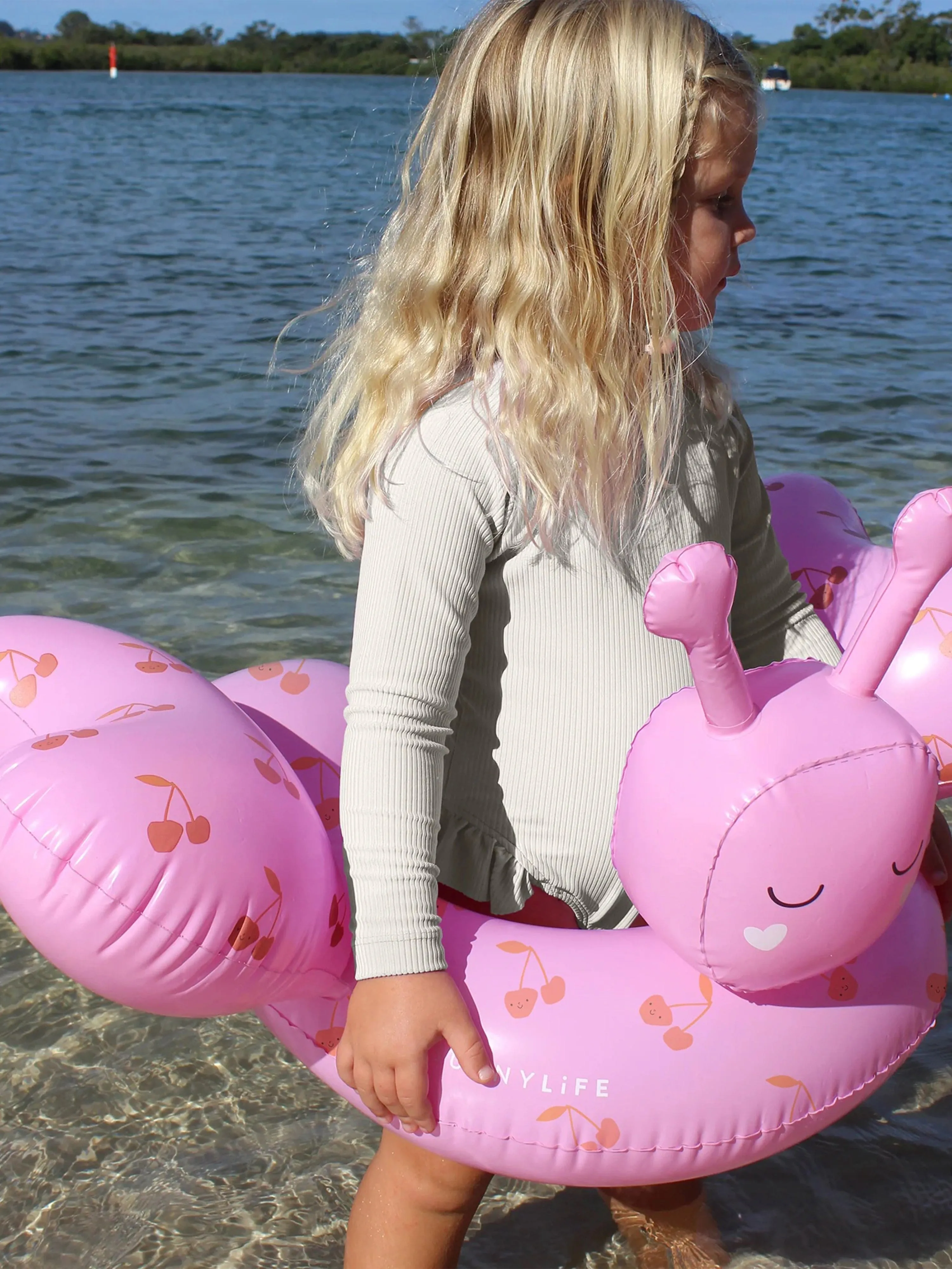 Mädchen Tube Pool Ring Zuckerwatte Kirsche in Rosa (106cm)