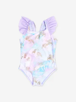 Einhorn-Badeanzug für Mädchen in Lila (UPF50 )