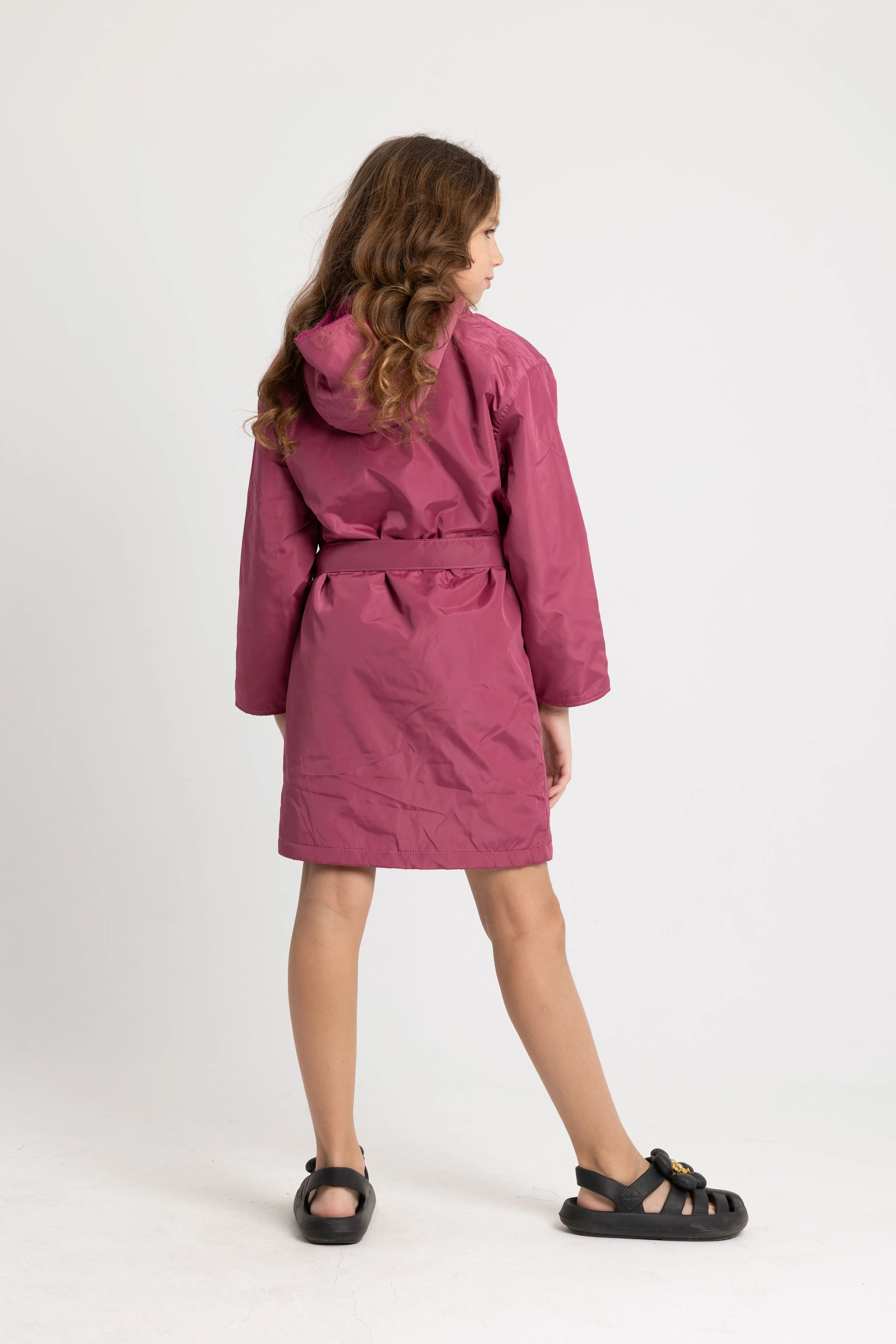 Mädchen wasserdichter Bademantel – Kaschmir Pink