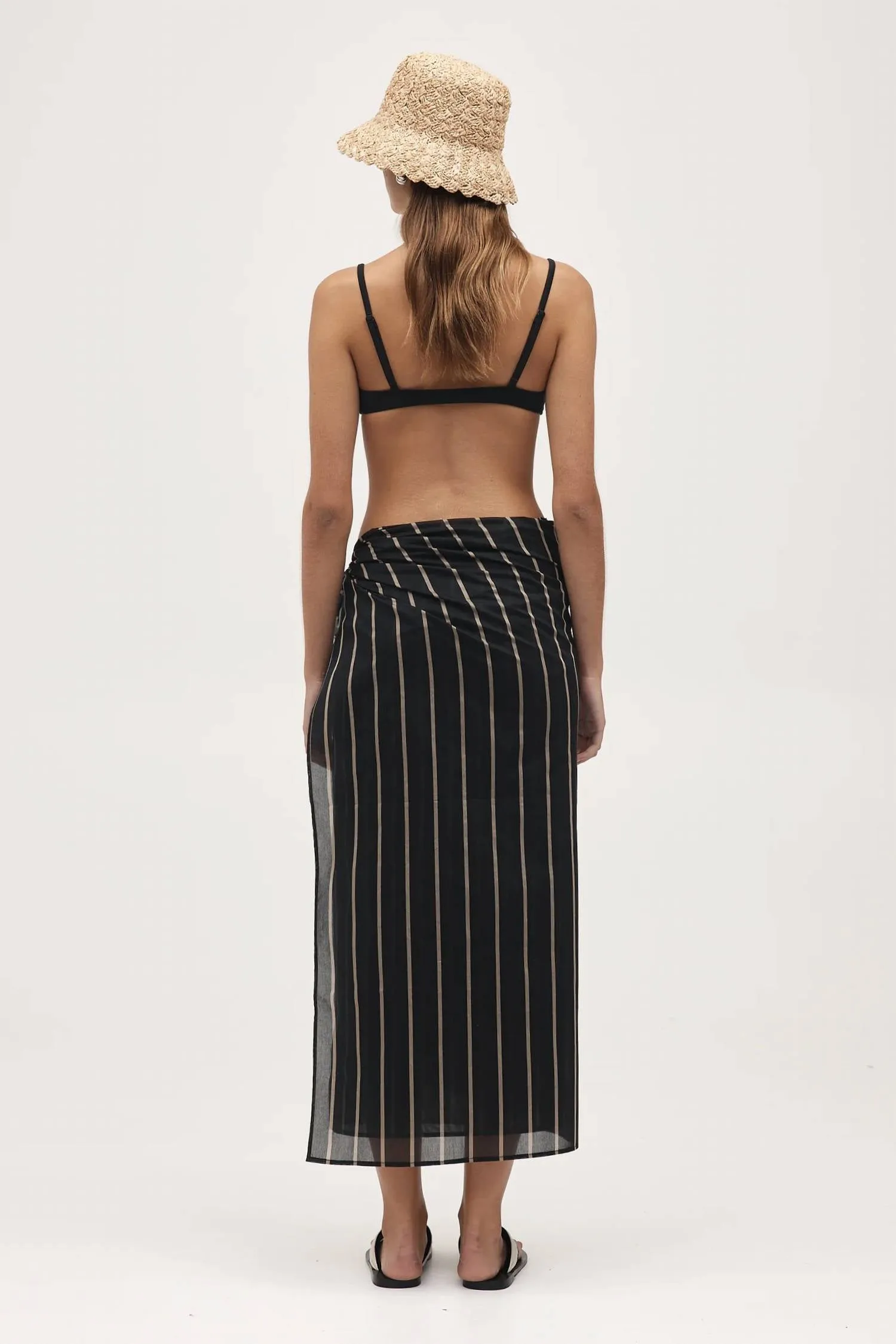 Hattie Sarong In Schwarz Gestreift