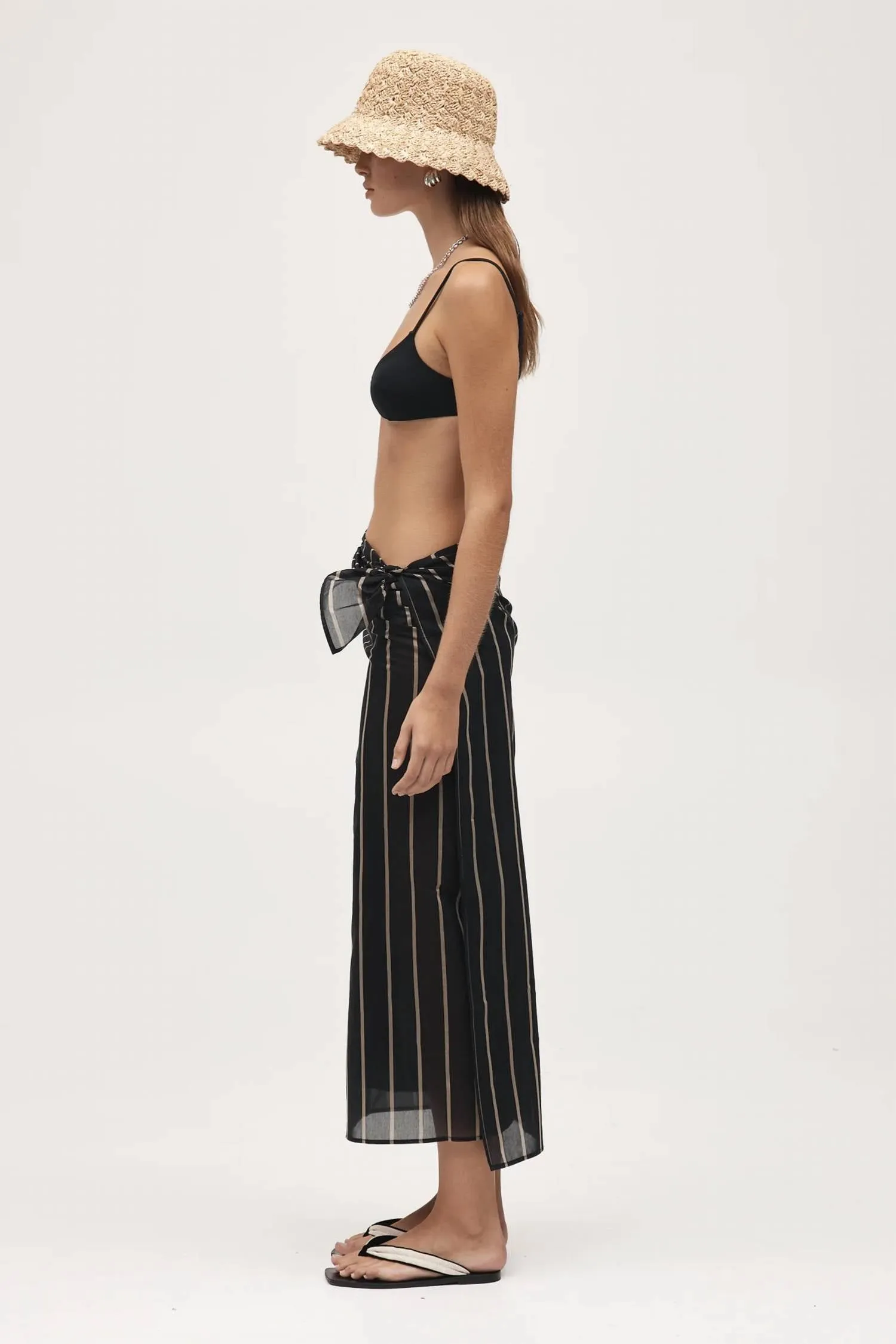 Hattie Sarong In Schwarz Gestreift