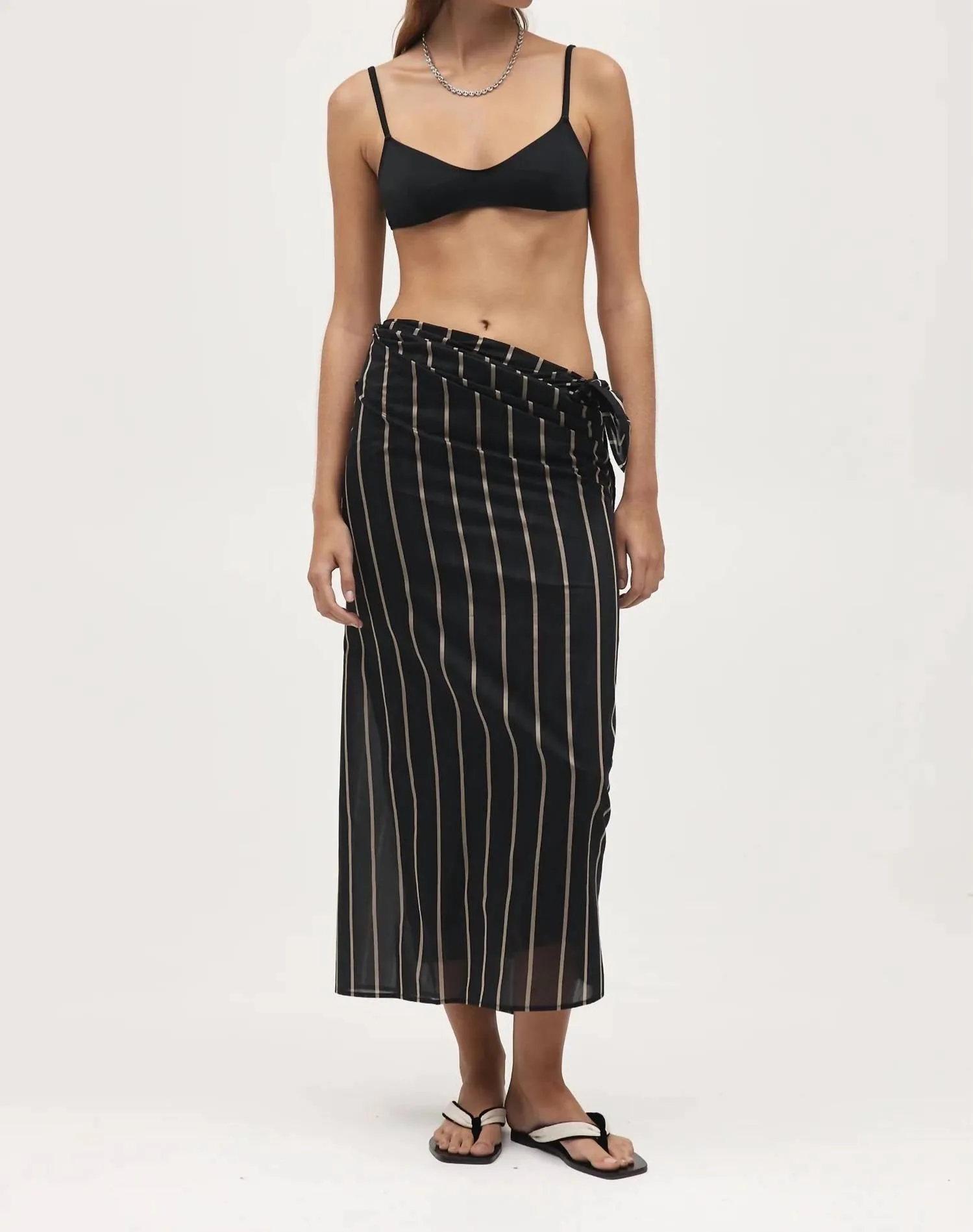 Hattie Sarong In Schwarz Gestreift