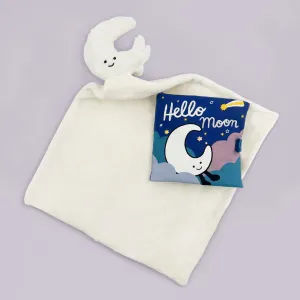Jellycat Amuseable Mond Beruhiger mit Hallo Mond Stoffbuch