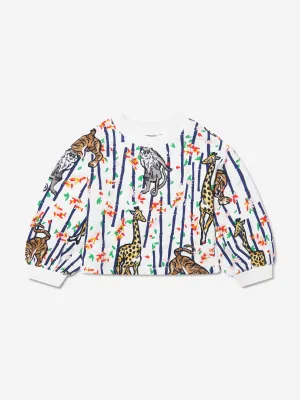 KENZO Girls Bamboo Jungle Sweatshirt in Weiß
