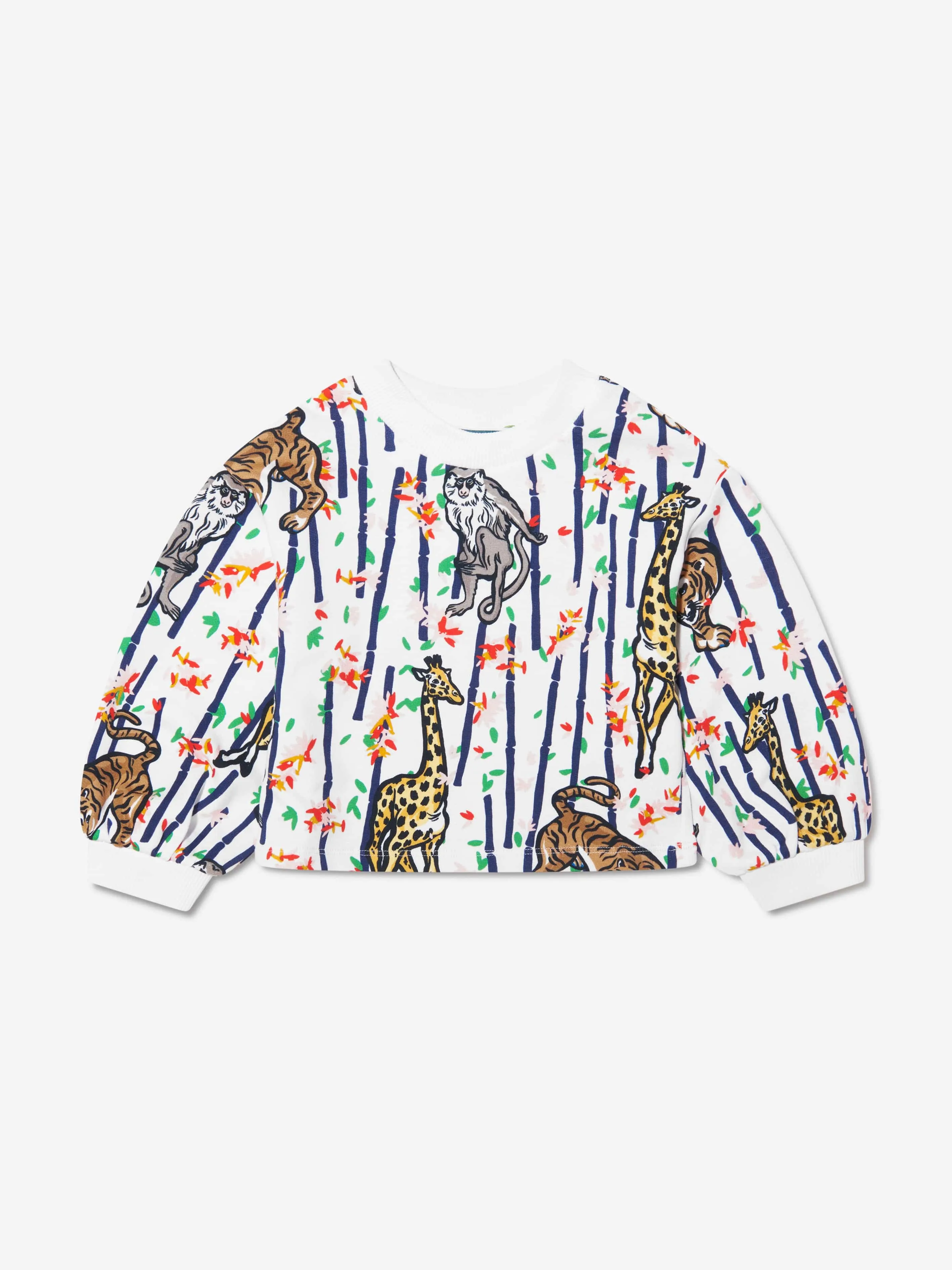 KENZO Girls Bamboo Jungle Sweatshirt in Weiß