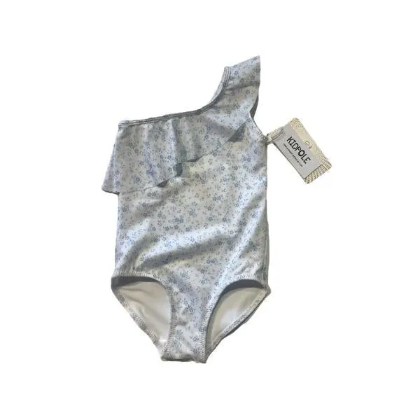 Kidpole Mädchen Badeanzug Einteiler Violett Pfingstrosen