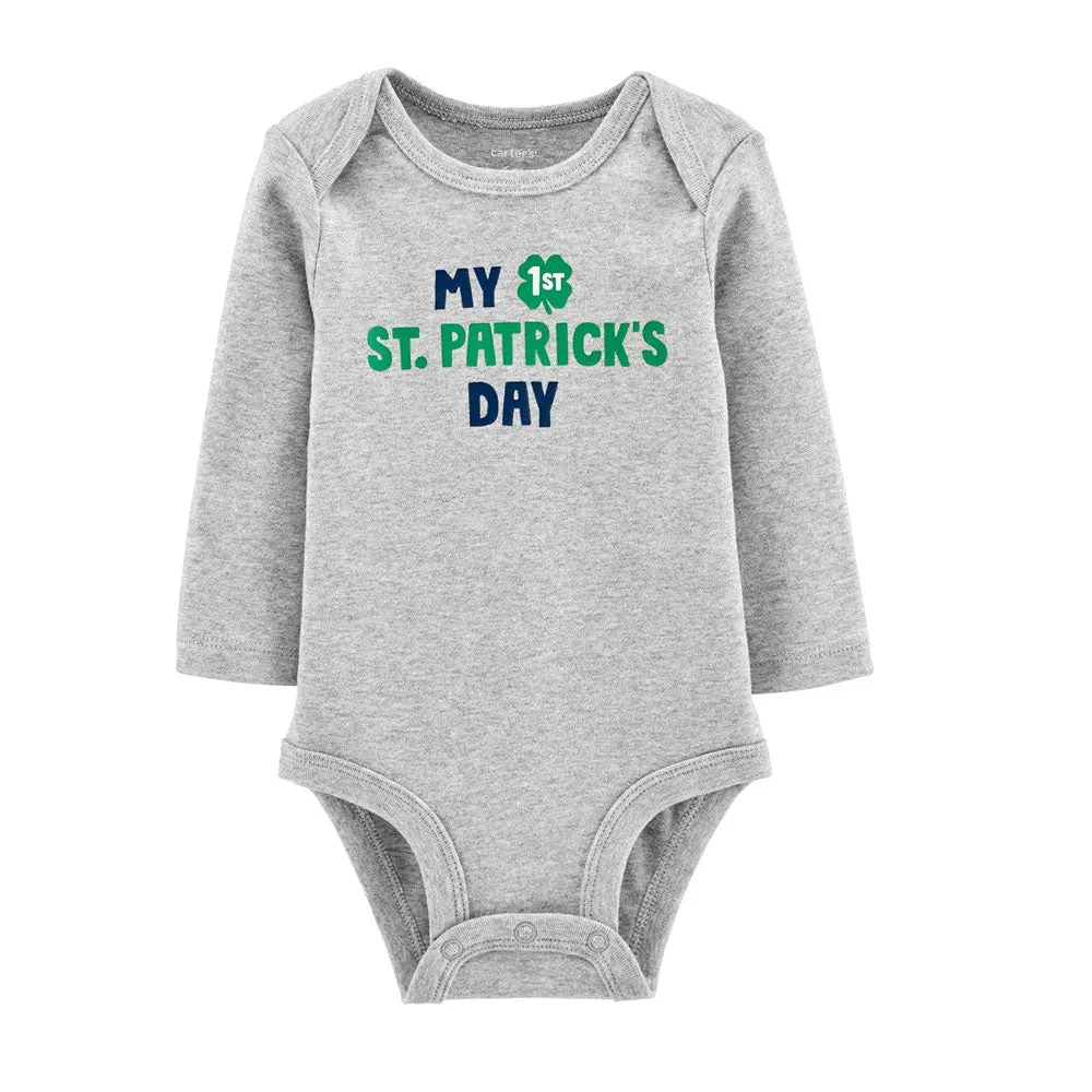 Kinder Jungen Bodysuit mit Aufdruck, Grau