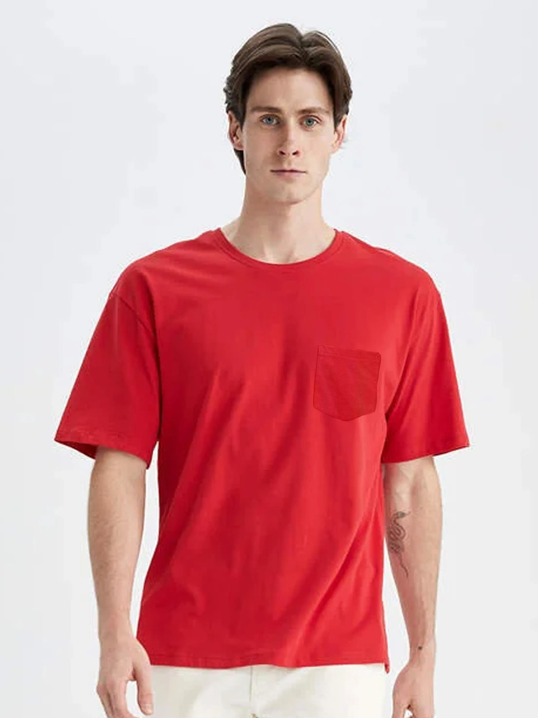 Kinder Jungen T-Shirt mit Seitentasche, Rot