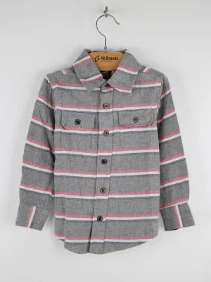 Jungen Gestreiftes Freizeithemd, Grau