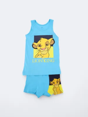 Kinder Jungen 2-teiliges Set mit bedrucktem Tanktop & Boxershorts, Blau