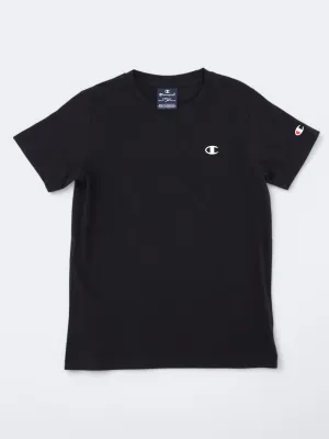 Jungen T-Shirt mit Markenlogo, Schwarz