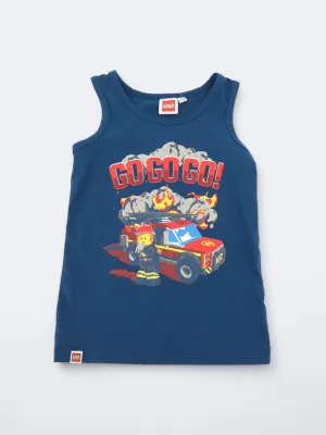 Kinder Jungen Grafik bedrucktes Tank Top, Blau