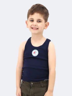 Kinder Jungen Grafik bedrucktes Tank Top, Marineblau