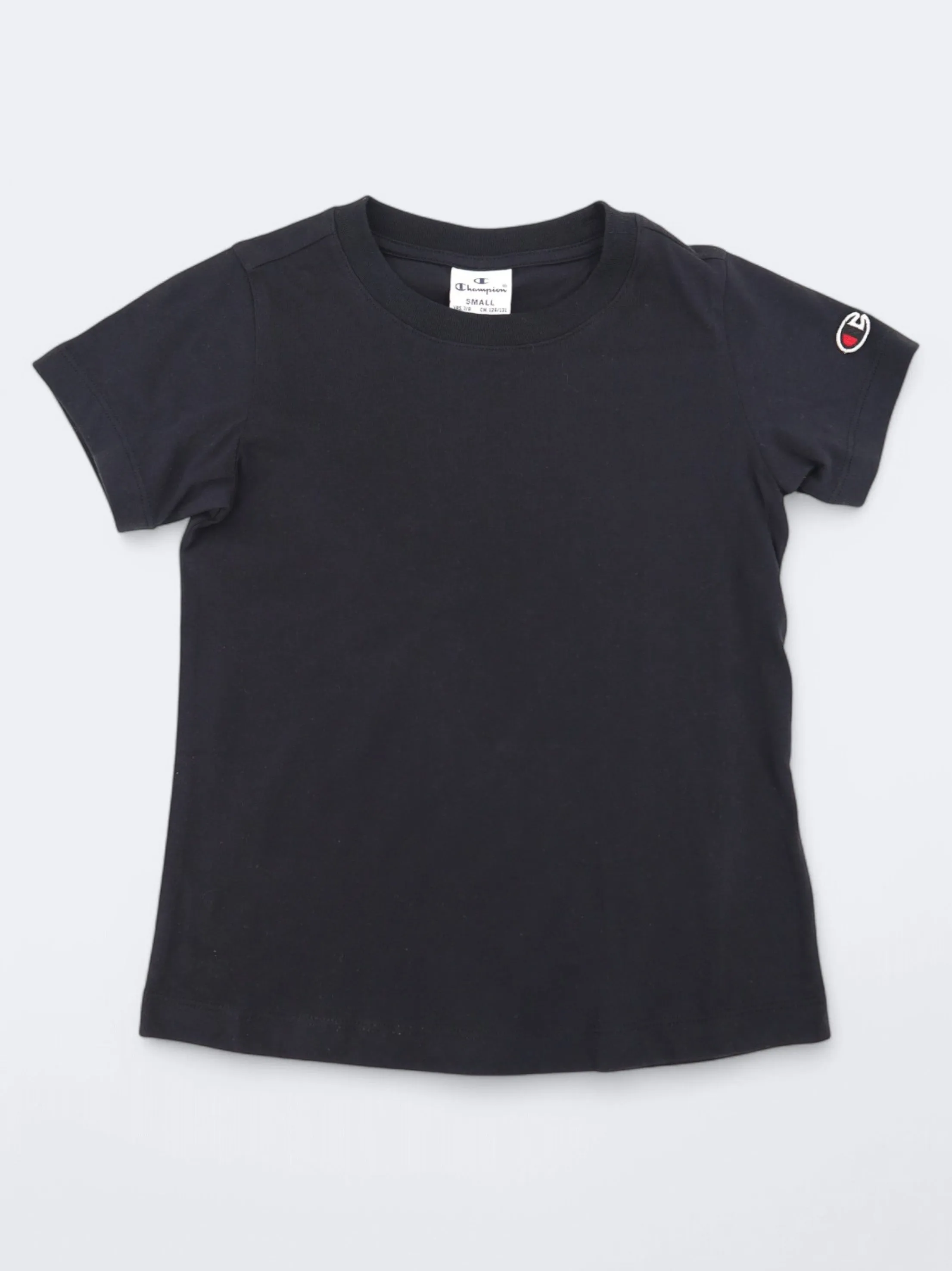 Kinder Jungen Einfarbiges T-Shirt, Schwarz
