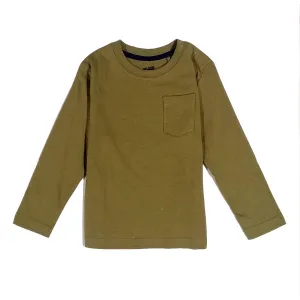 Kinder Jungen Einfarbiges Oberteil, Olive