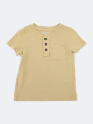 Kinder Jungen Strukturiertes T-Shirt, Hellbraun