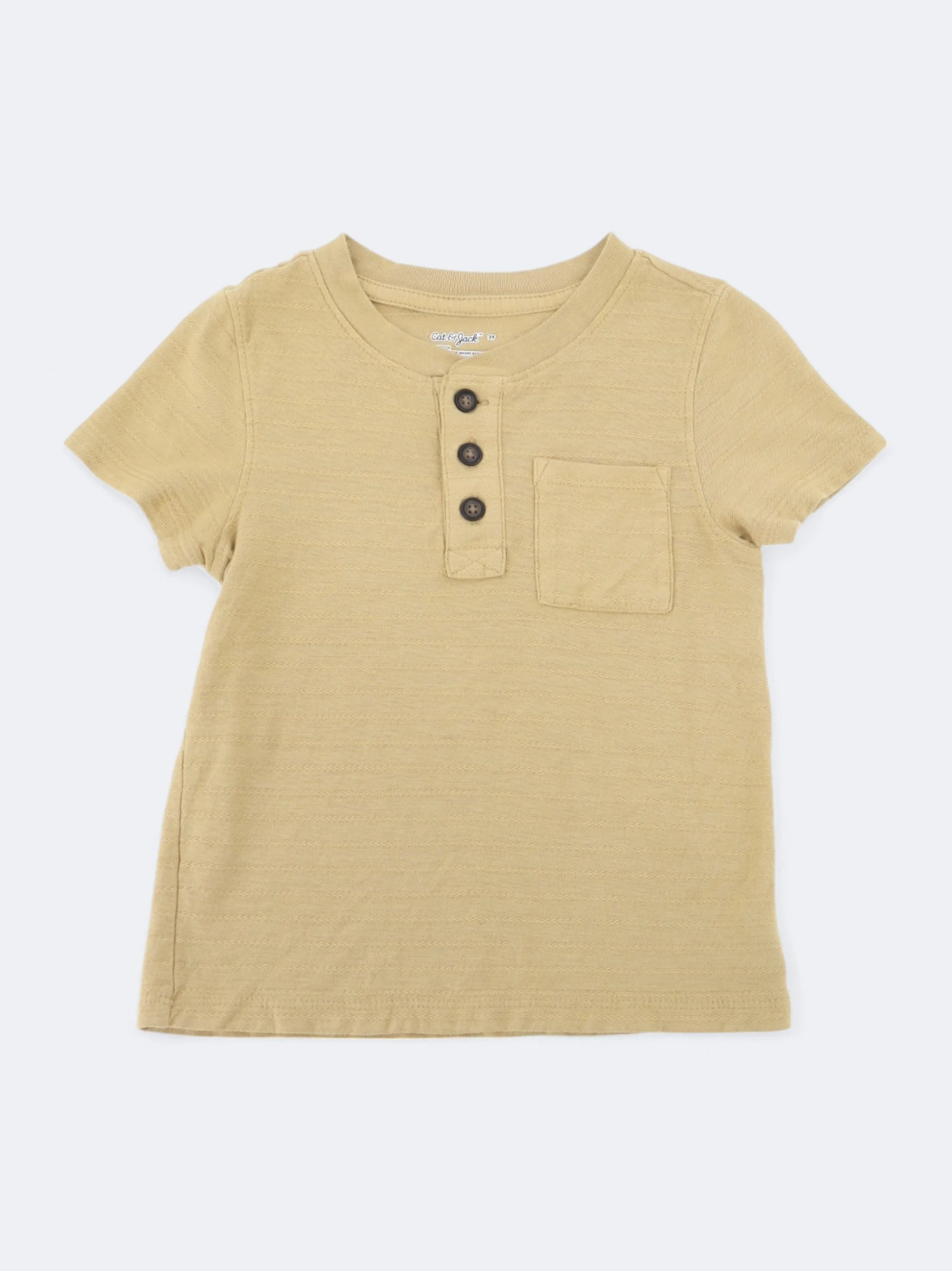 Kinder Jungen Strukturiertes T-Shirt, Hellbraun