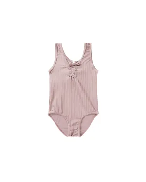 Einteiliges Kleid mit Schnürung | mauve