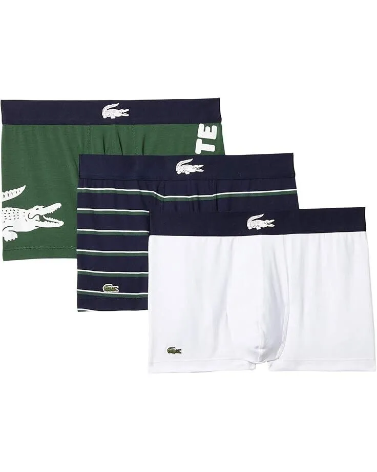 Lacoste Unterwäsche Herren Größe S (EUR 4) Mehrfarbige Baumwollmischung Boxershorts 3er-Pack LOT24 (Mehrfarbig, Normal, S (EUR 4))