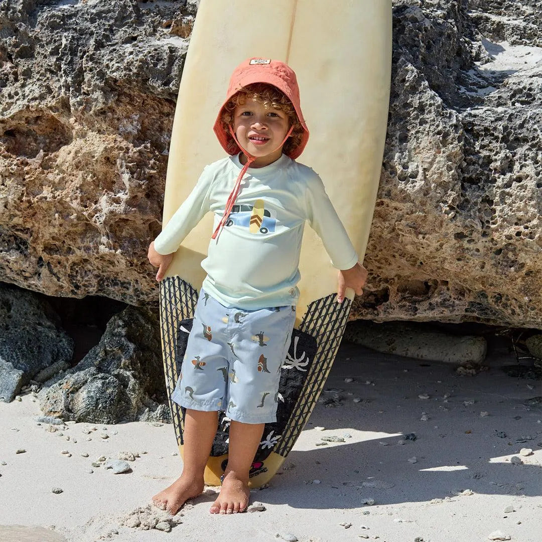 Lassig Board Shorts - Himmelblau - Krokodil Babykids Lassig