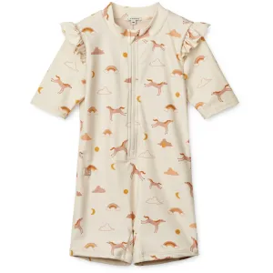 LIEWOOD Dream / Ecru Amel Gedruckter Badeanzug mit Overall Liewood