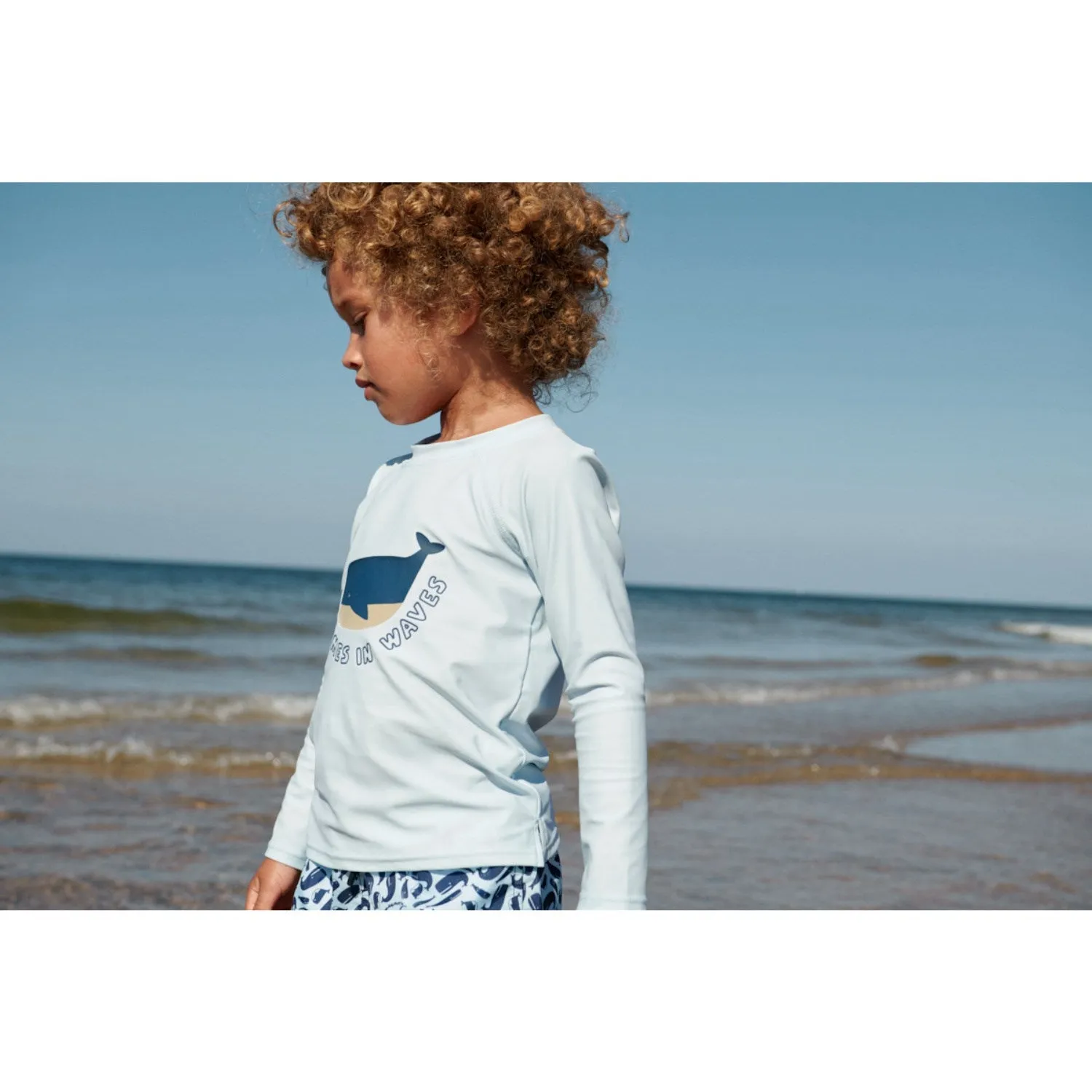 LIEWOOD Es Kommt In Wellen / Reiner Himmel Noah Platzierung Langarm Bade-Shirt Liewood