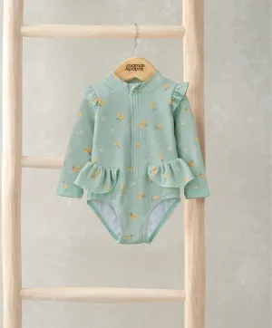 Langärmeliger Rüschen-Badeanzug für Babys und Kinder von Mamas & Papas
