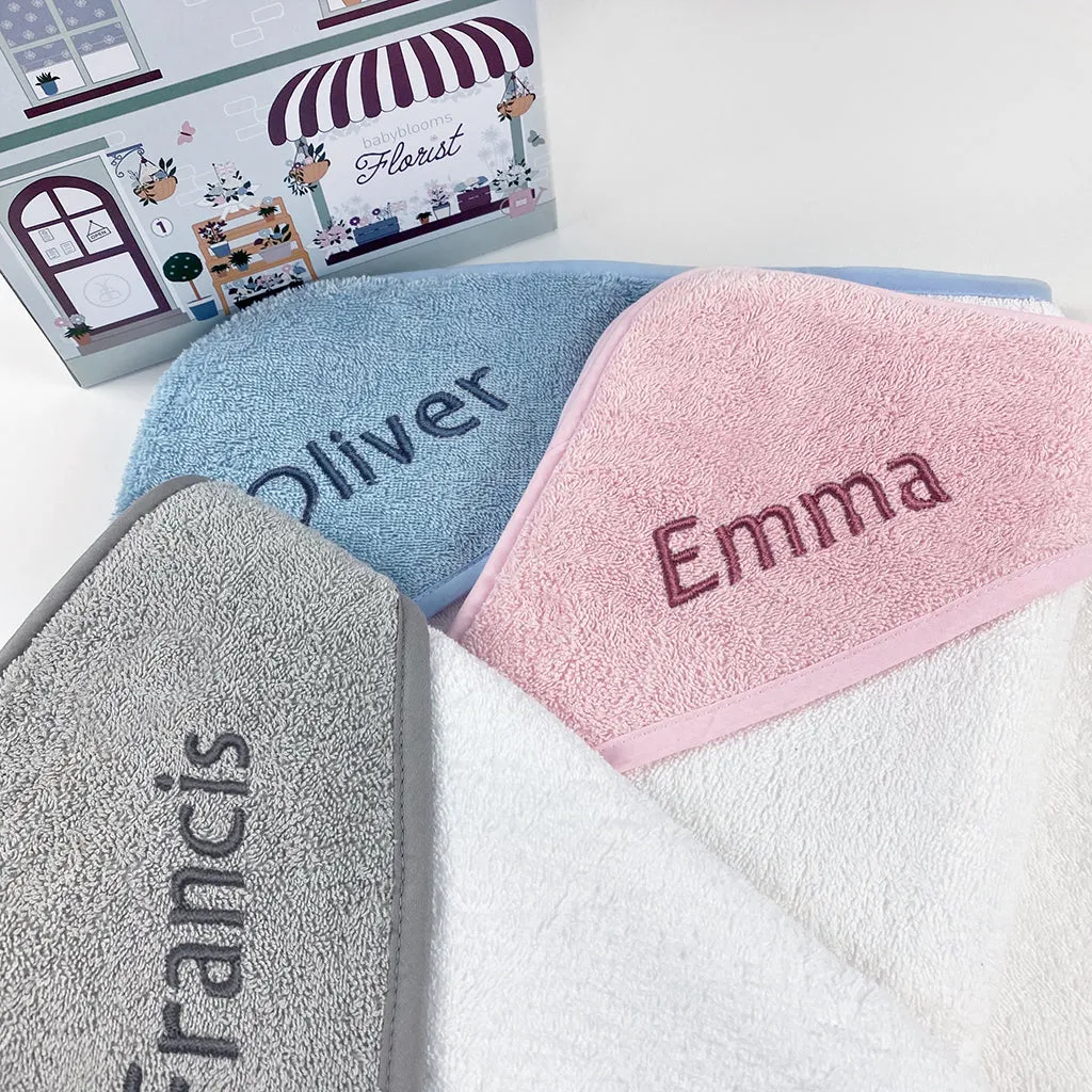 Luxus Rosen Babykleidung Strauß und personalisiertes Babyhandtuch - Rosa