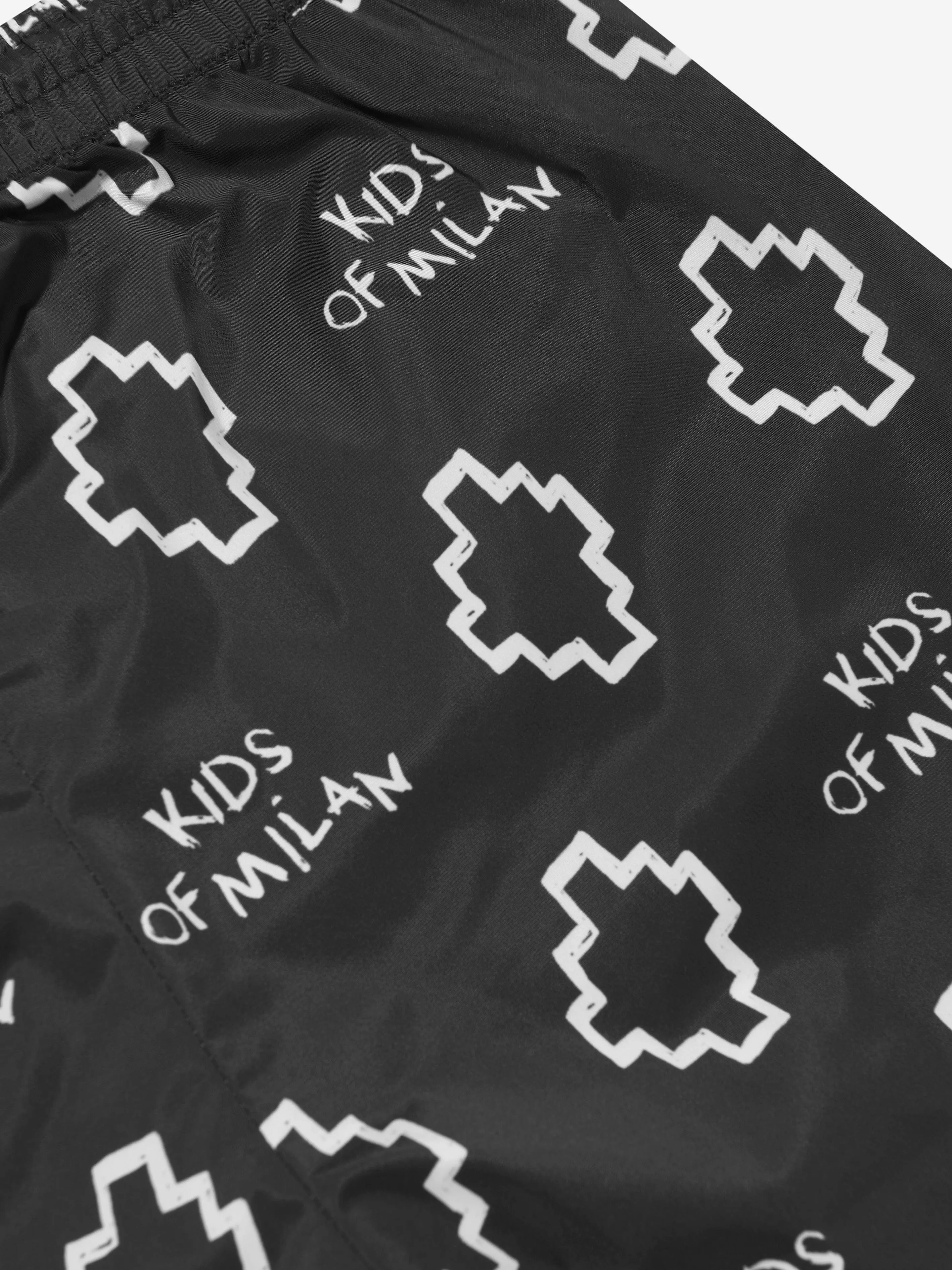 Marcelo Burlon Boys Logo Print Badeshorts