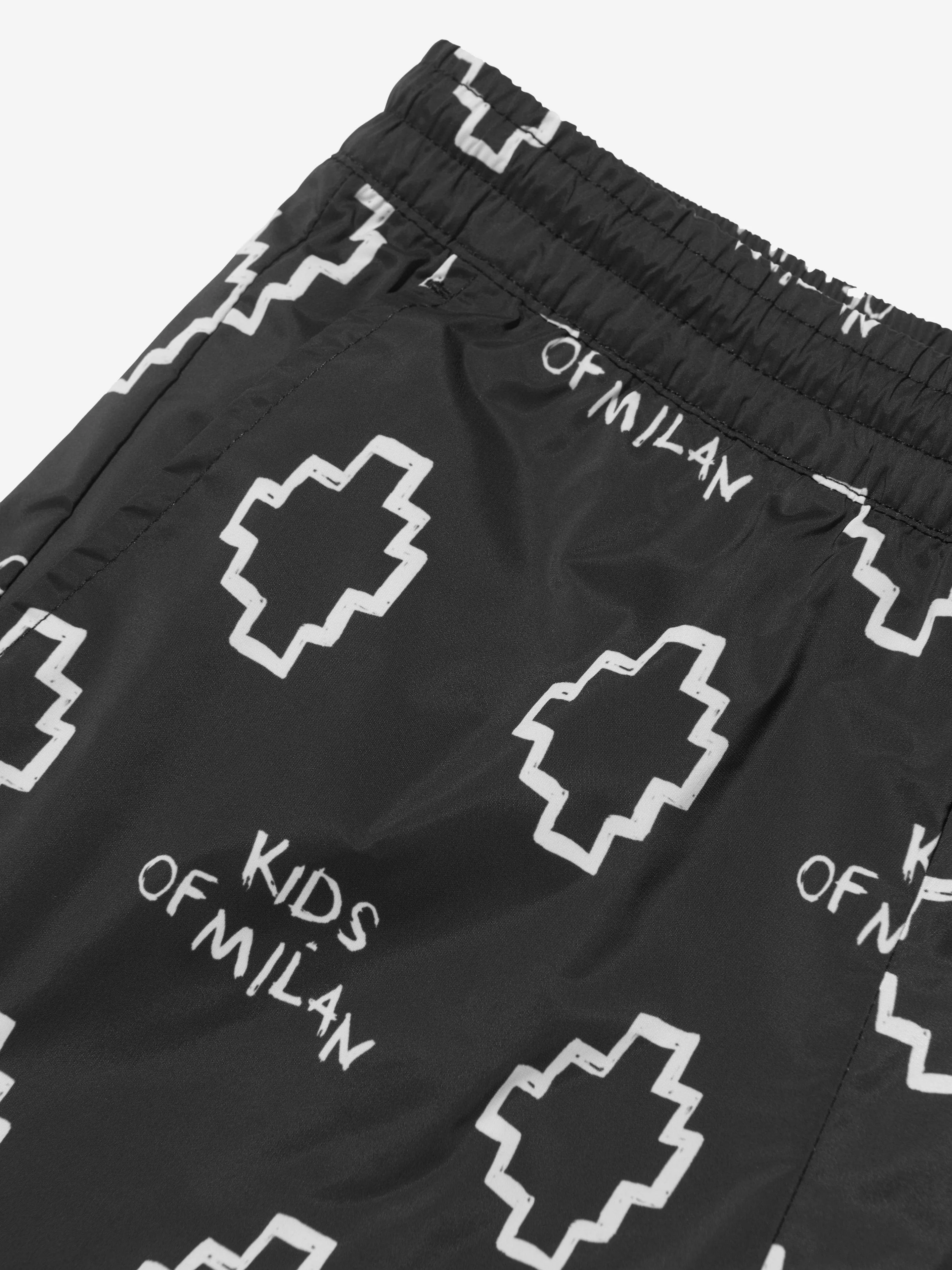 Marcelo Burlon Boys Logo Print Badeshorts